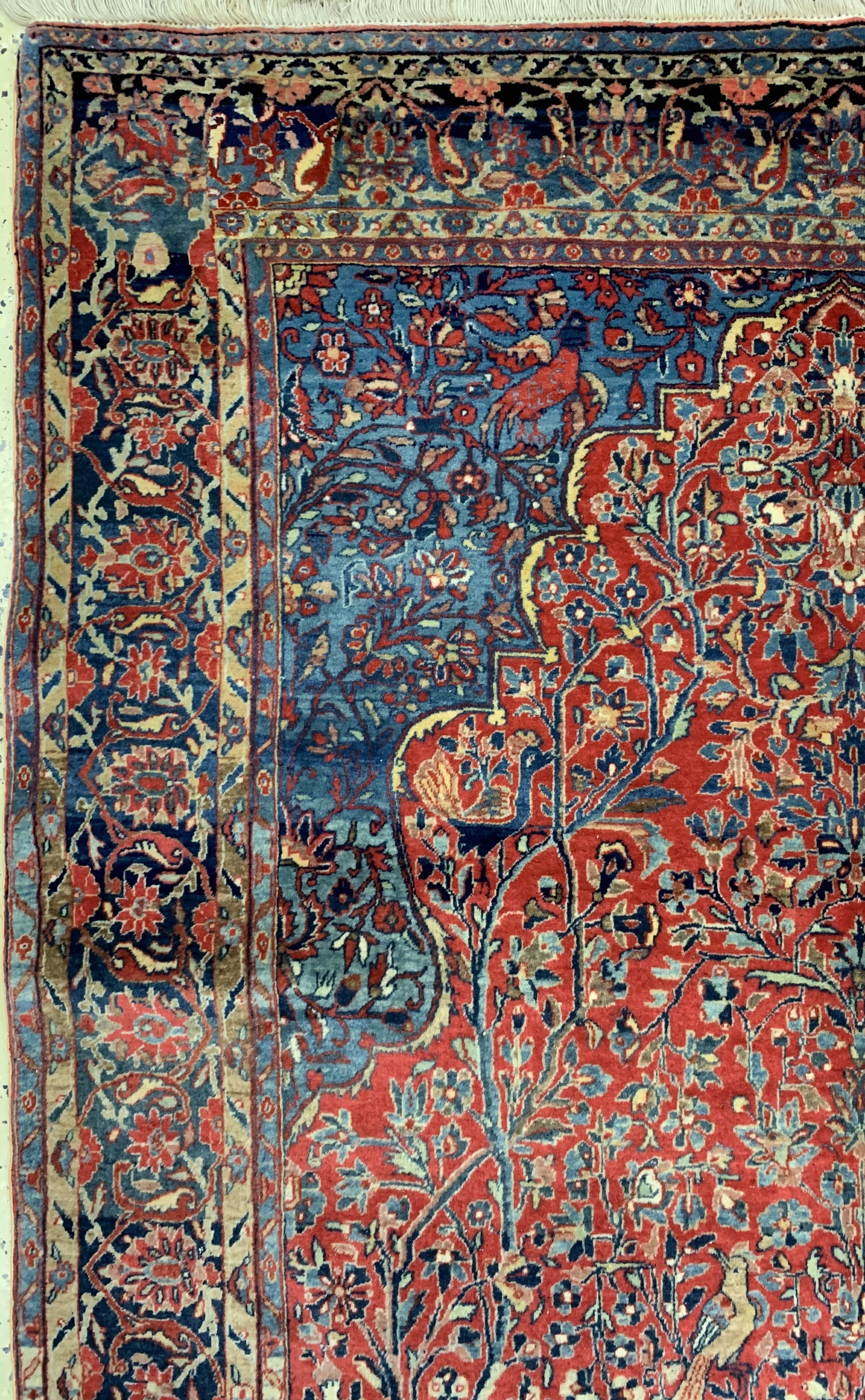 Detail c: Manchester Keschan fein, Persien, um 1900, Manchester-Korkwolle, ca. 207 x 129 cm, gereinigt, EHZ: 2, (Fransen erneurt)
