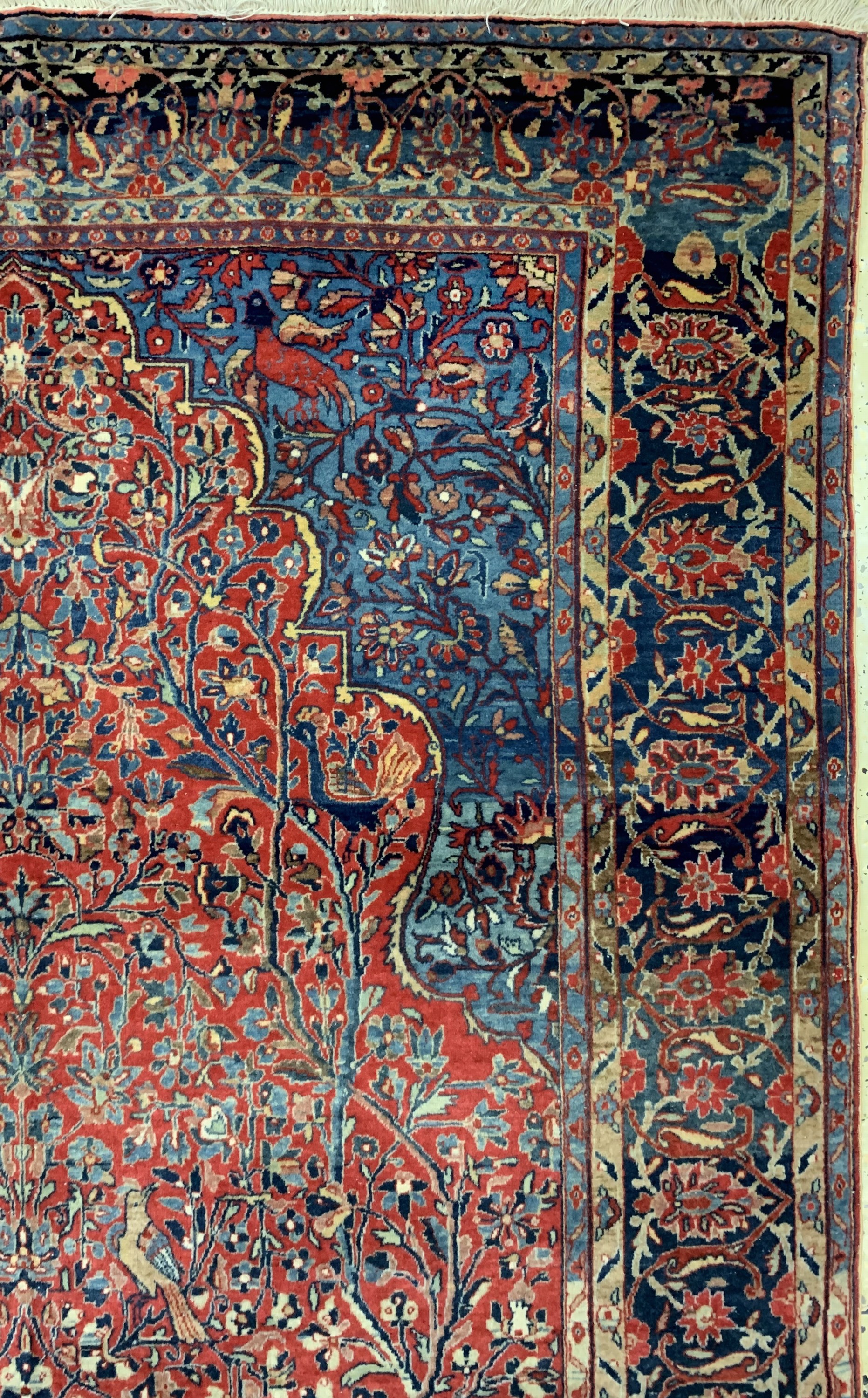 Detail d: Manchester Keschan fein, Persien, um 1900, Manchester-Korkwolle, ca. 207 x 129 cm, gereinigt, EHZ: 2, (Fransen erneurt)