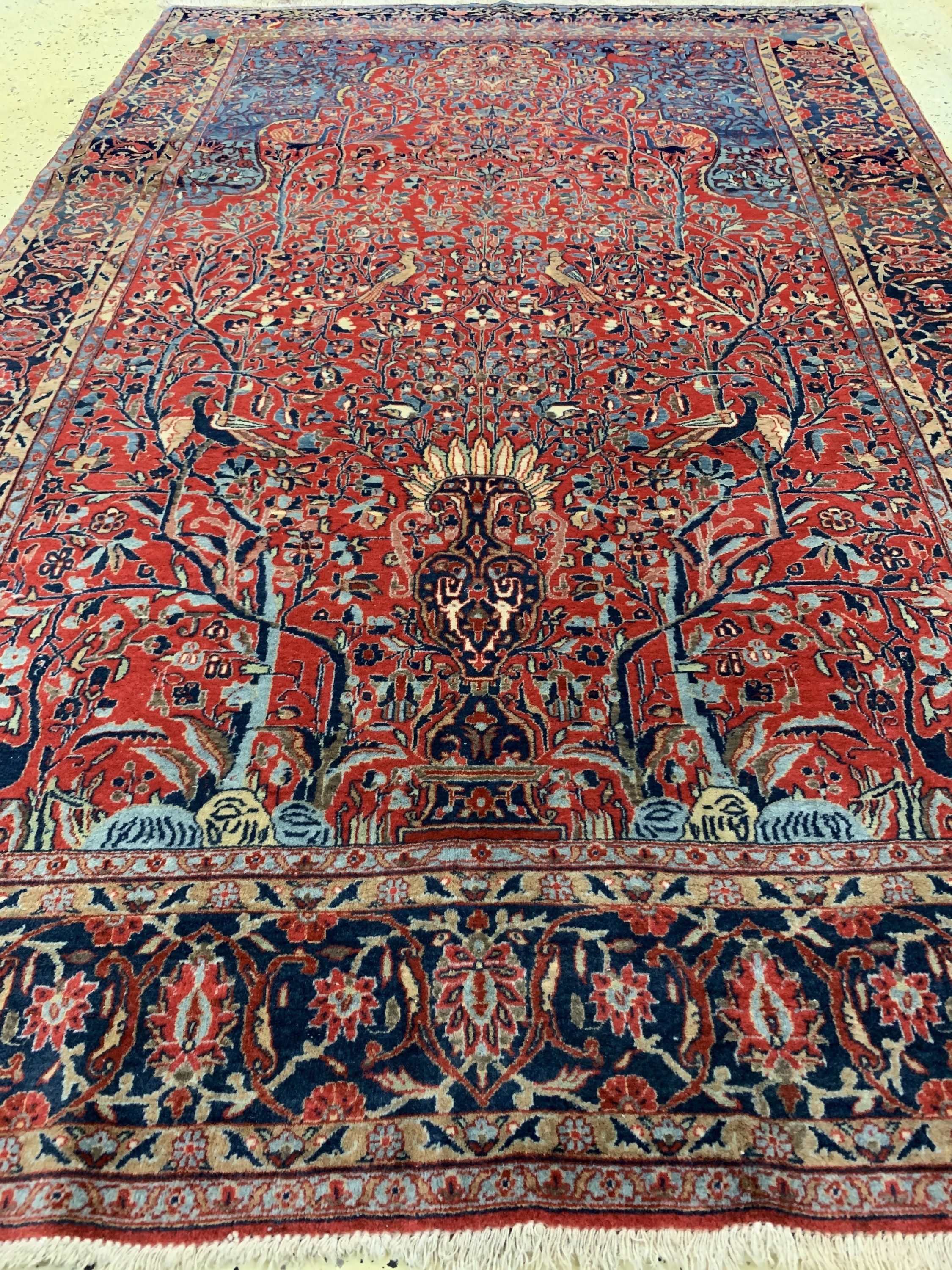 Detail e: Manchester Keschan fein, Persien, um 1900, Manchester-Korkwolle, ca. 207 x 129 cm, gereinigt, EHZ: 2, (Fransen erneurt)