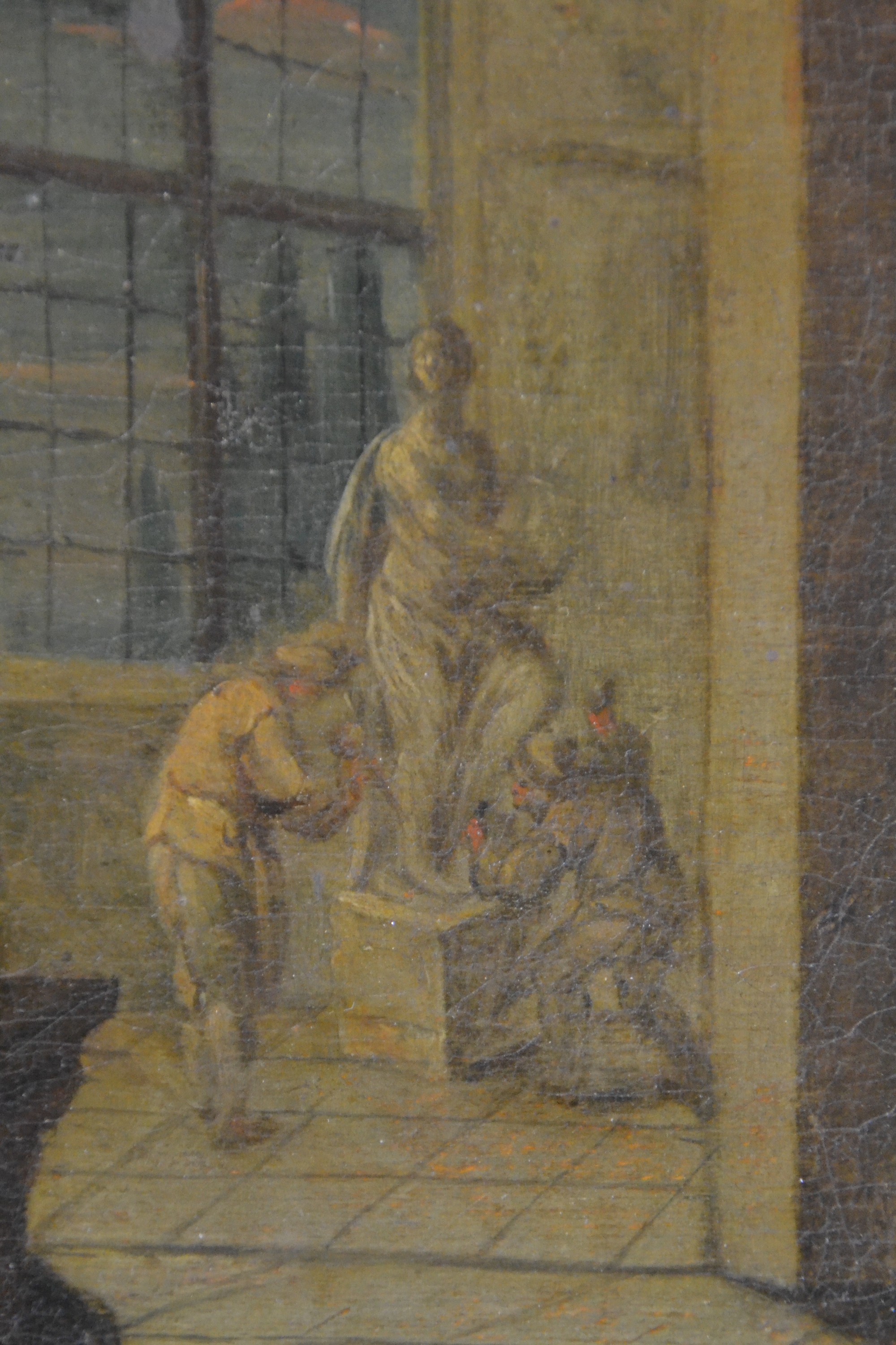 Detail g: Unbekannter flämischer Künstler des 17./frühen18.Jh., Umkreis Balthazar van den Bossche (1681-1715), im Atelier des Künstlers, der Meister ...