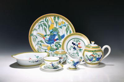 Image Service Toucans, Limoges for Hermes, 2nd half of the 20th century, porcelain, some ...