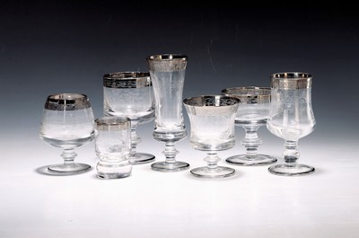 Image Medici drinking glass service, Murano, probably 1970s, colorless crystal glass, etched ...