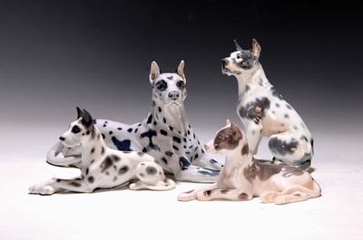 Image 4 sculptures of Great Danes, mostly Denmark, 20th century, Royal Copenhagen, Copenhagen, ...