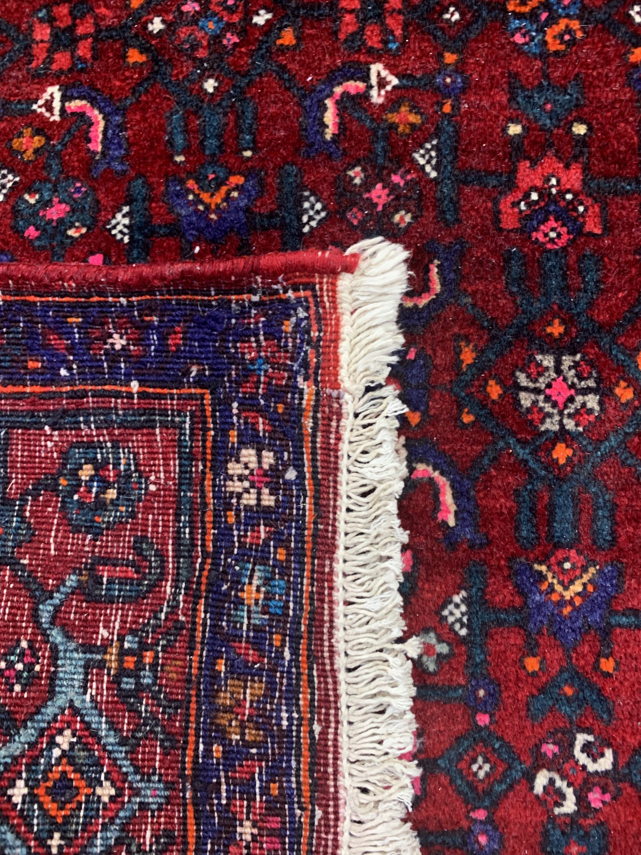 Detail d: Gholtogh, Persien, ca. datiert (1353) 1975 Jahr, Wolle auf Baumwolle, ca. 256 x 154 cm, EHZ: 1-2