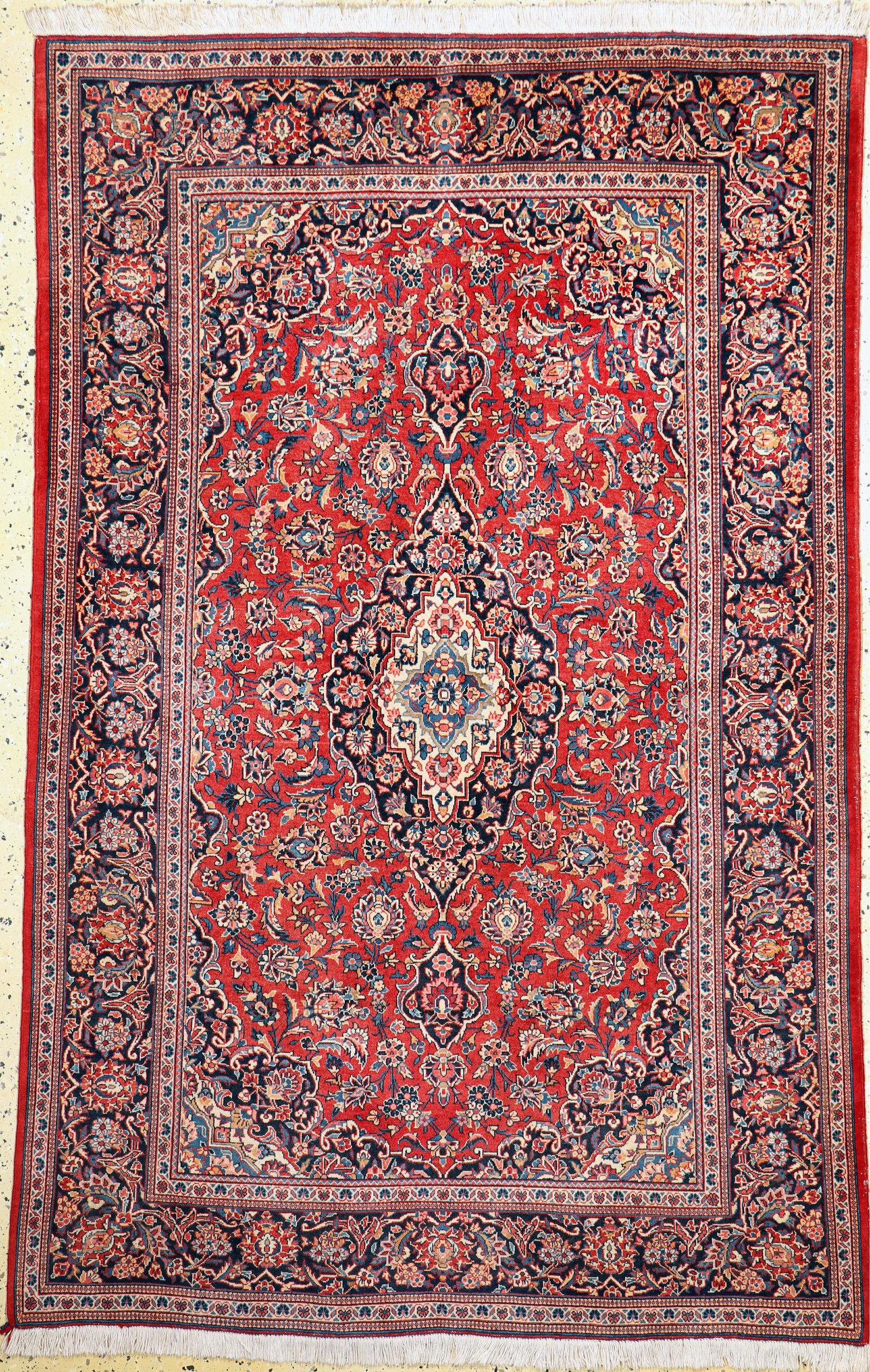 Keschan Kork fein, Persien, Anfang 20.Jhd, Korkwolle auf Baumwolle, ca. 206 x 133 cm, EHZ: 2, (Fransen erneuert)