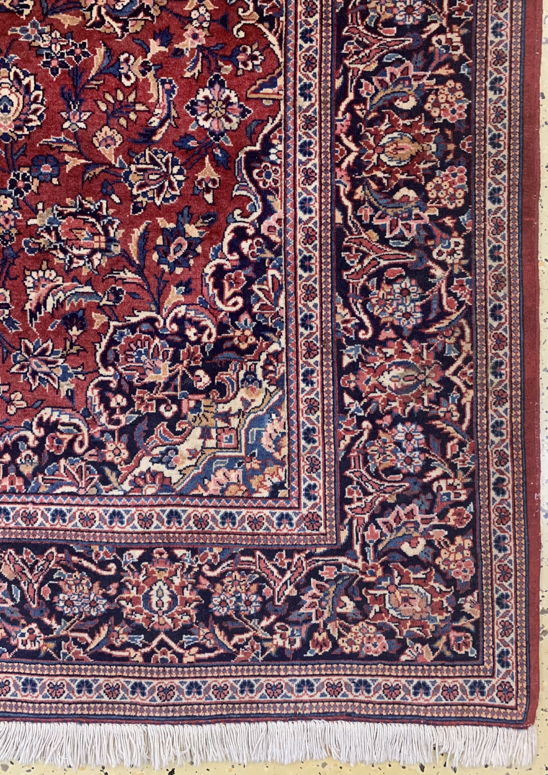 Detail a: Keschan Kork fein, Persien, Anfang 20.Jhd, Korkwolle auf Baumwolle, ca. 206 x 133 cm, EHZ: 2, (Fransen erneuert)