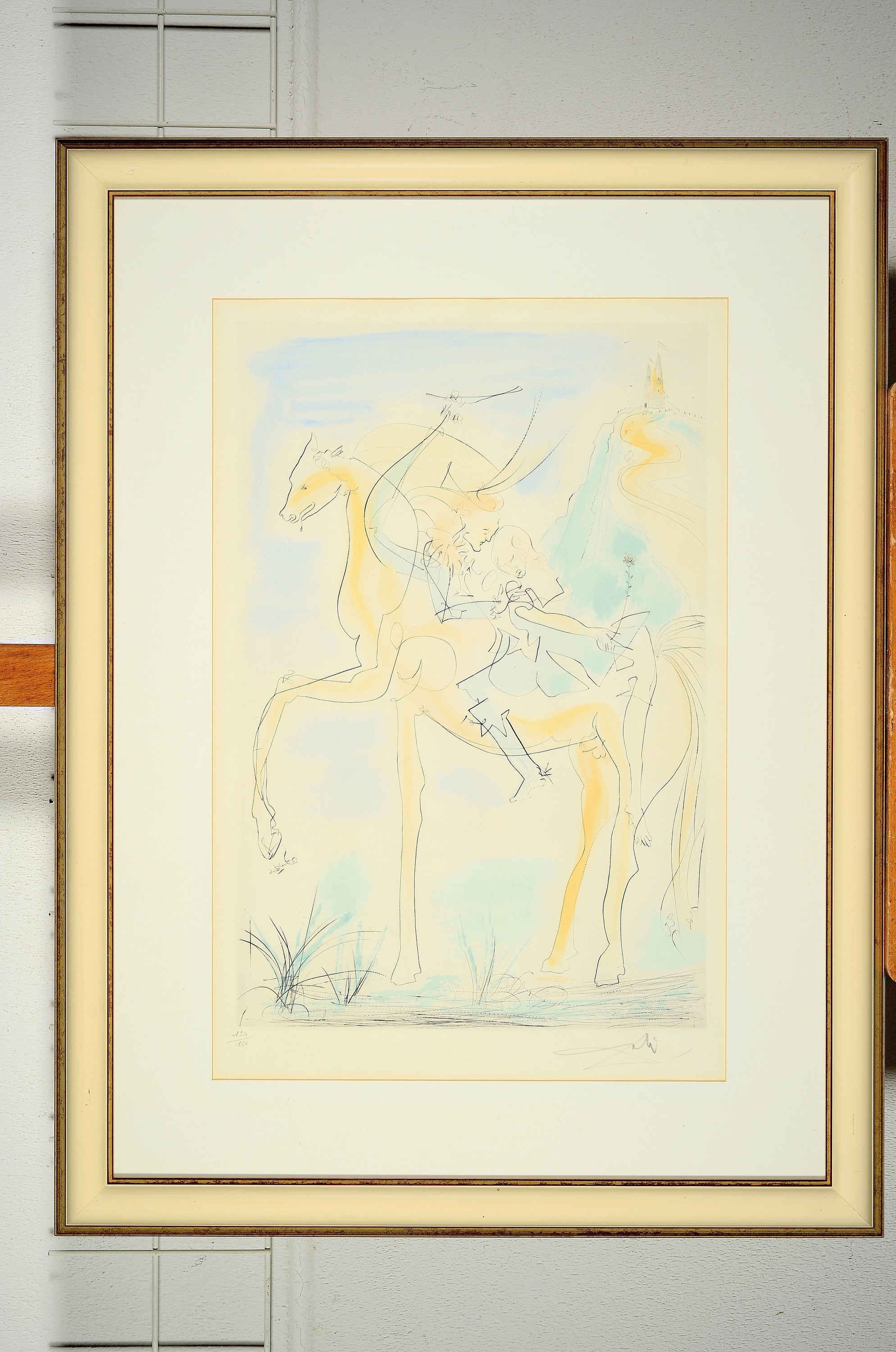 Detail k: Salvador Dali, 1904-1989, Couple a cheval, Kaltnadelradierung mit Pochoir von 1971, aus der Suite mythologique nouvelle, auf Rives, sign., num. ...