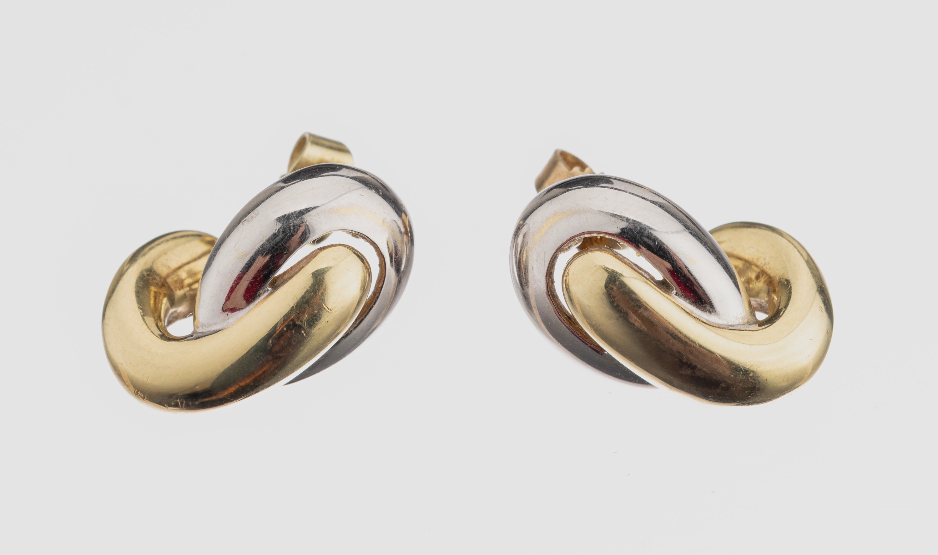 Paar 14 kt Gold Ohrstecker, GG/WG 585/000, ca. 8.2 g