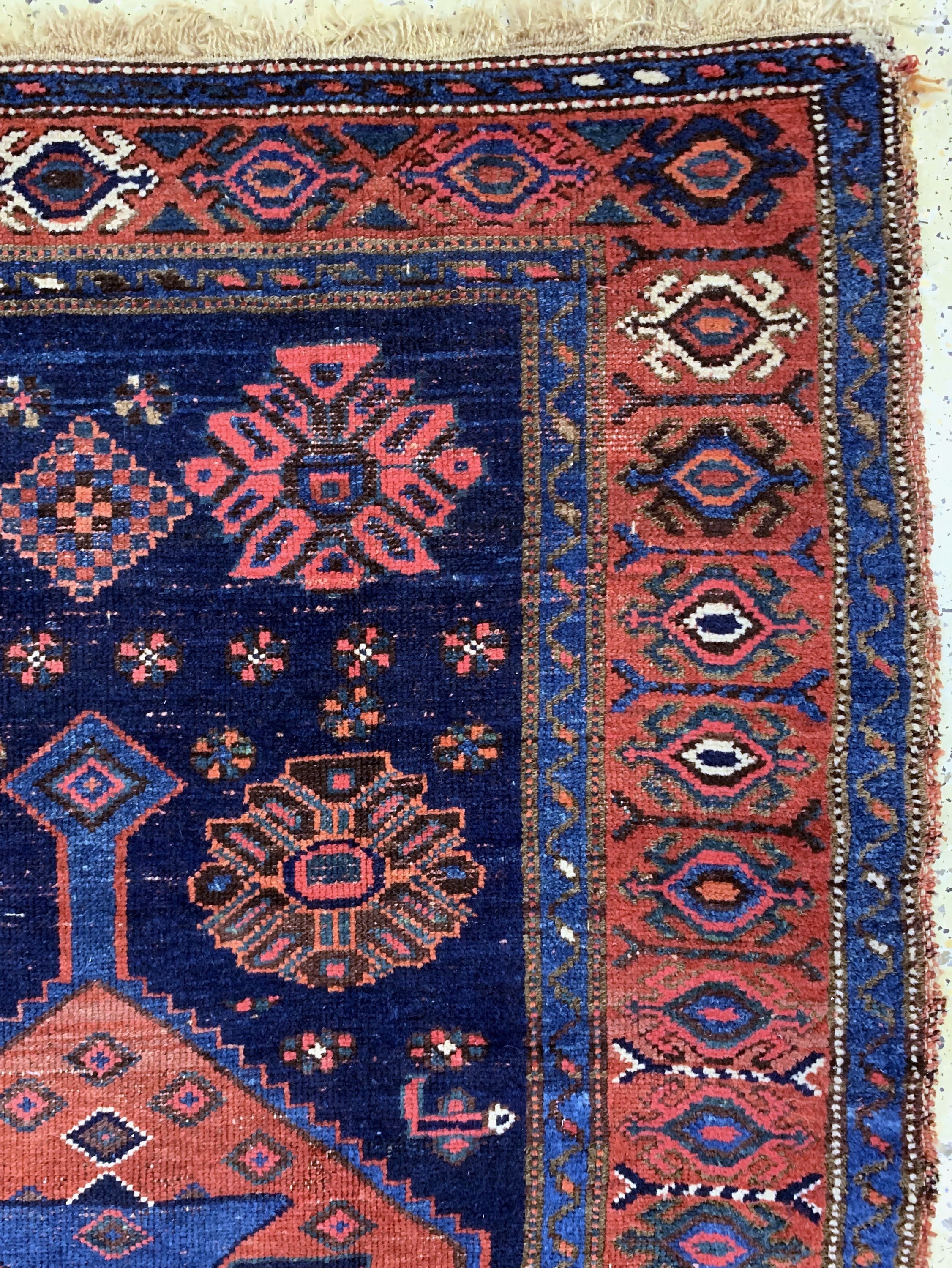 Detail d: Antiker Kordi Bidjar, Persien, um 1900, Wolle auf Wolle, ca. 200 x 122 cm, EHZ: 4