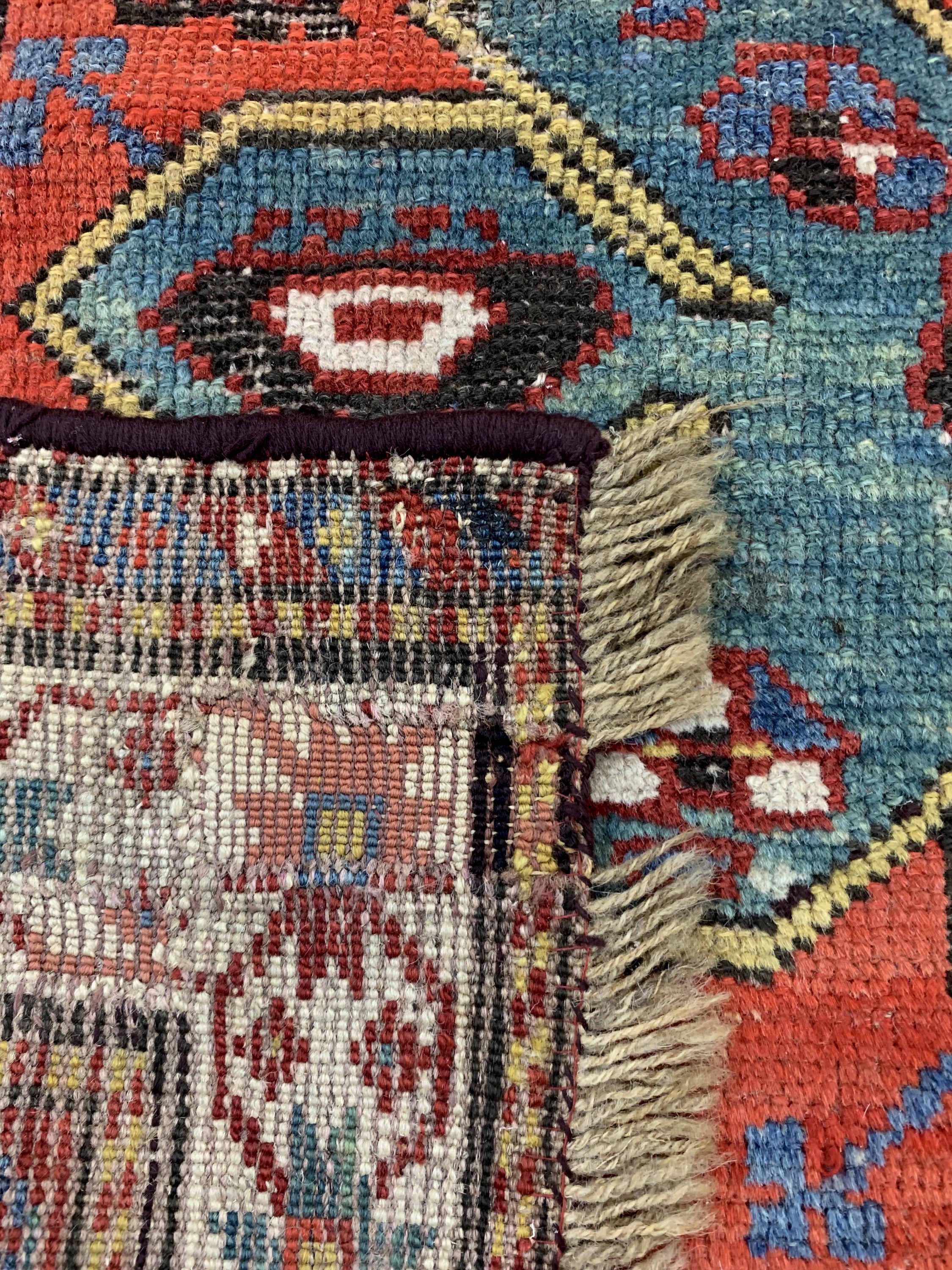 Detail d: Antiker Kazak, Kaukasus, 19.Jhd, Wolle auf Wolle, ca. 250 x 122 cm, EHZ: 4