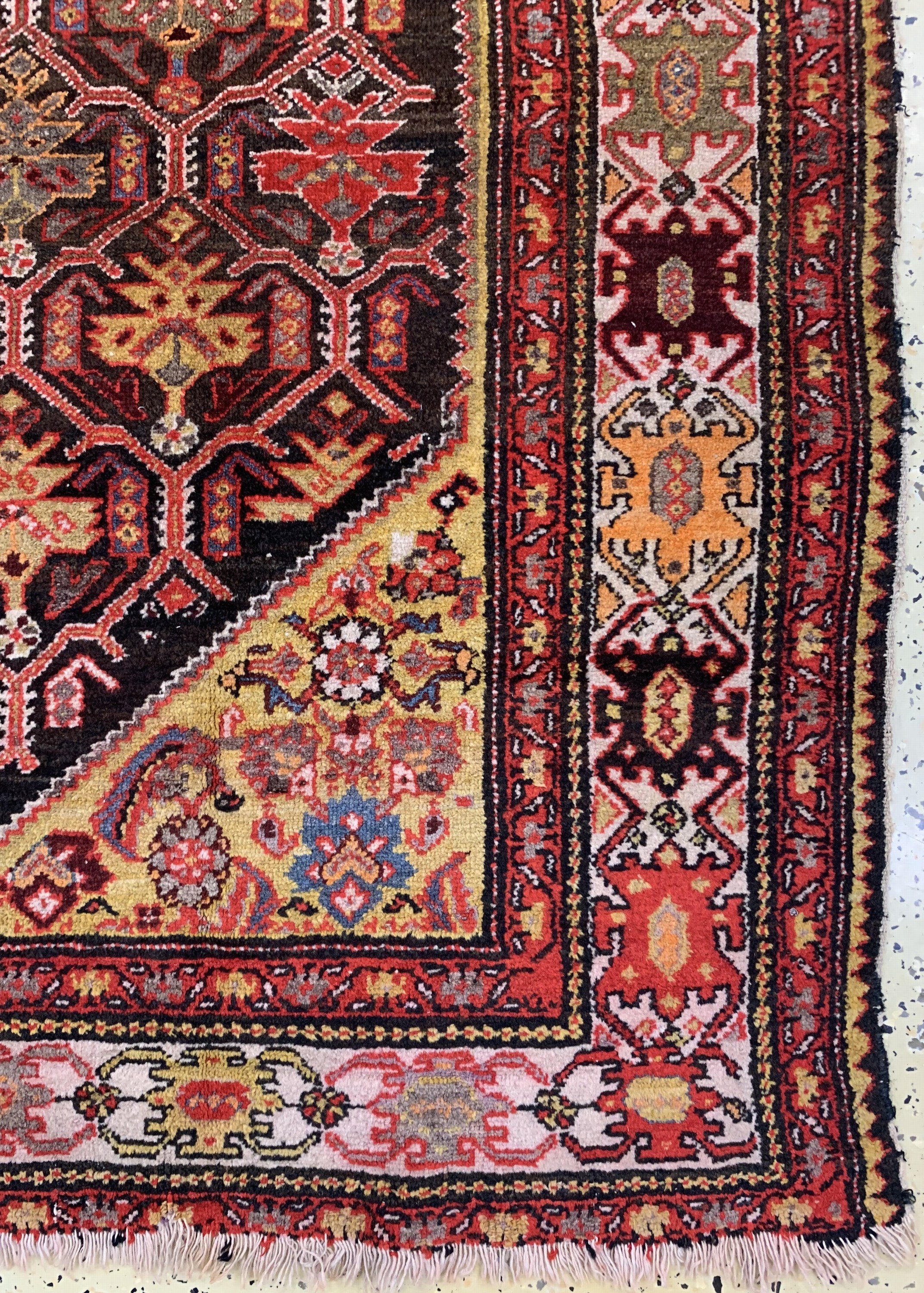 Detail a: Antiker Malayer, Persien, 19.Jhd, Wolle aufBaumwolle, ca. 200 x 130 cm, EHZ: 4
