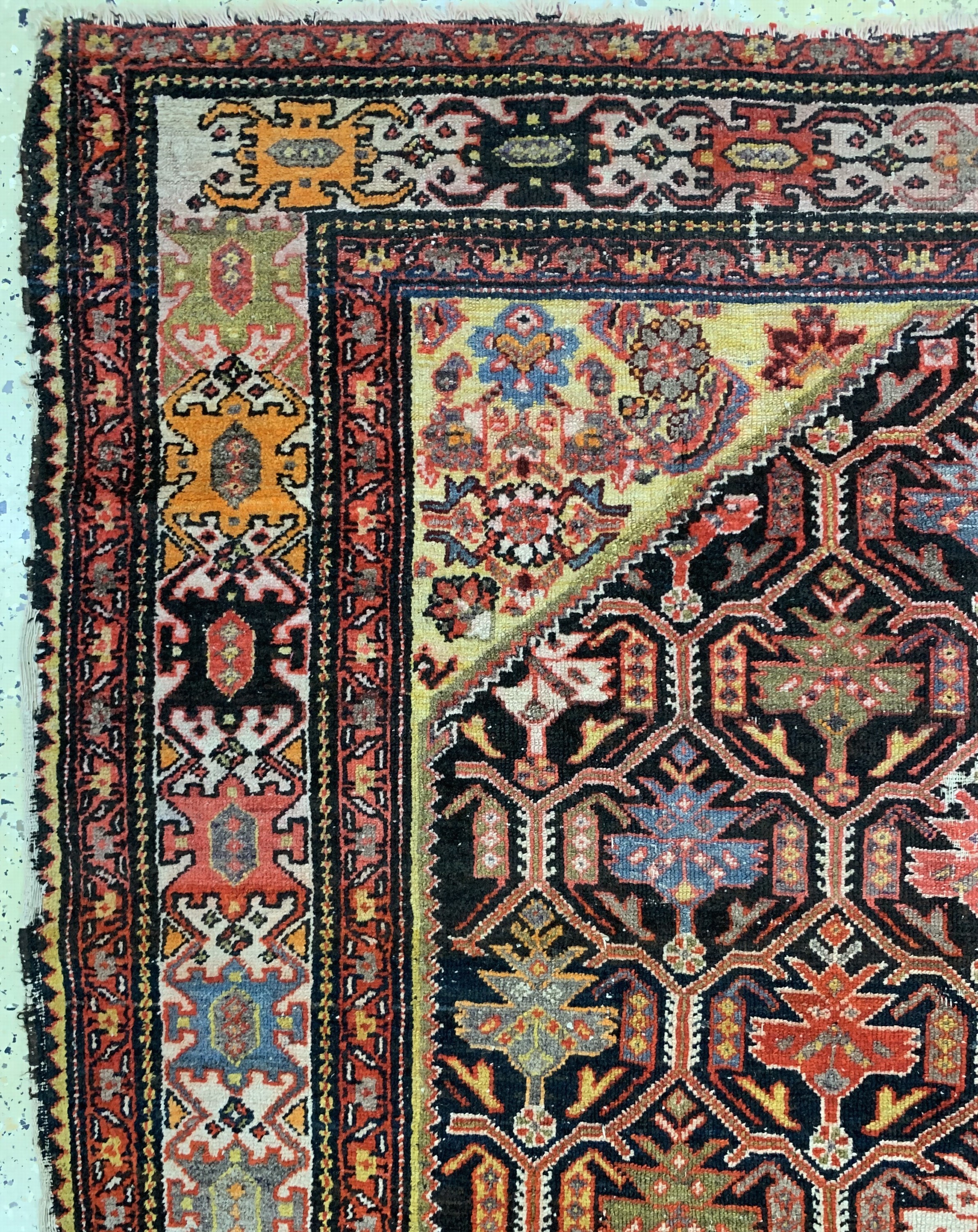 Detail c: Antiker Malayer, Persien, 19.Jhd, Wolle aufBaumwolle, ca. 200 x 130 cm, EHZ: 4