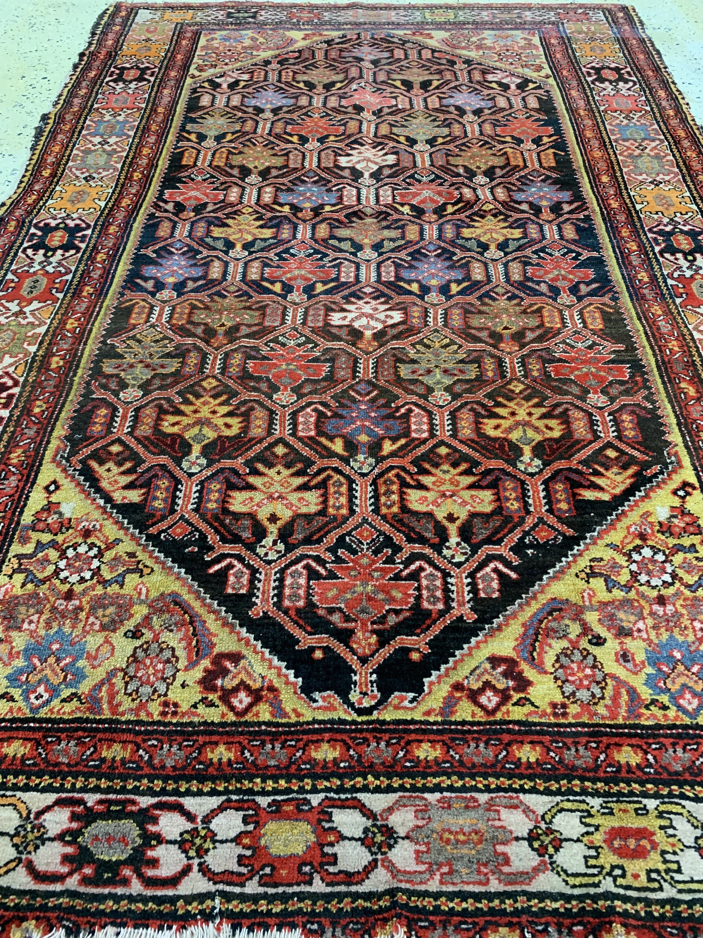 Detail e: Antiker Malayer, Persien, 19.Jhd, Wolle aufBaumwolle, ca. 200 x 130 cm, EHZ: 4