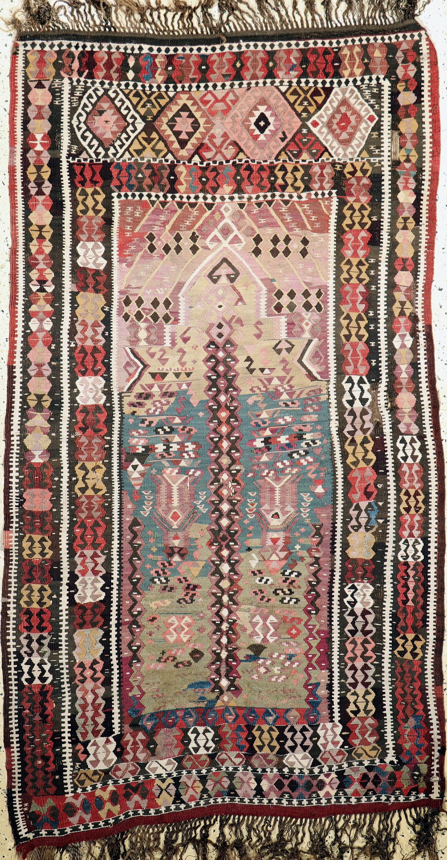 Anatol"Gebetskelim", Türkei, Anfang 20.Jhd,Wolle auf Wolle, ca. 200 x 110 cm, EHZ: 4