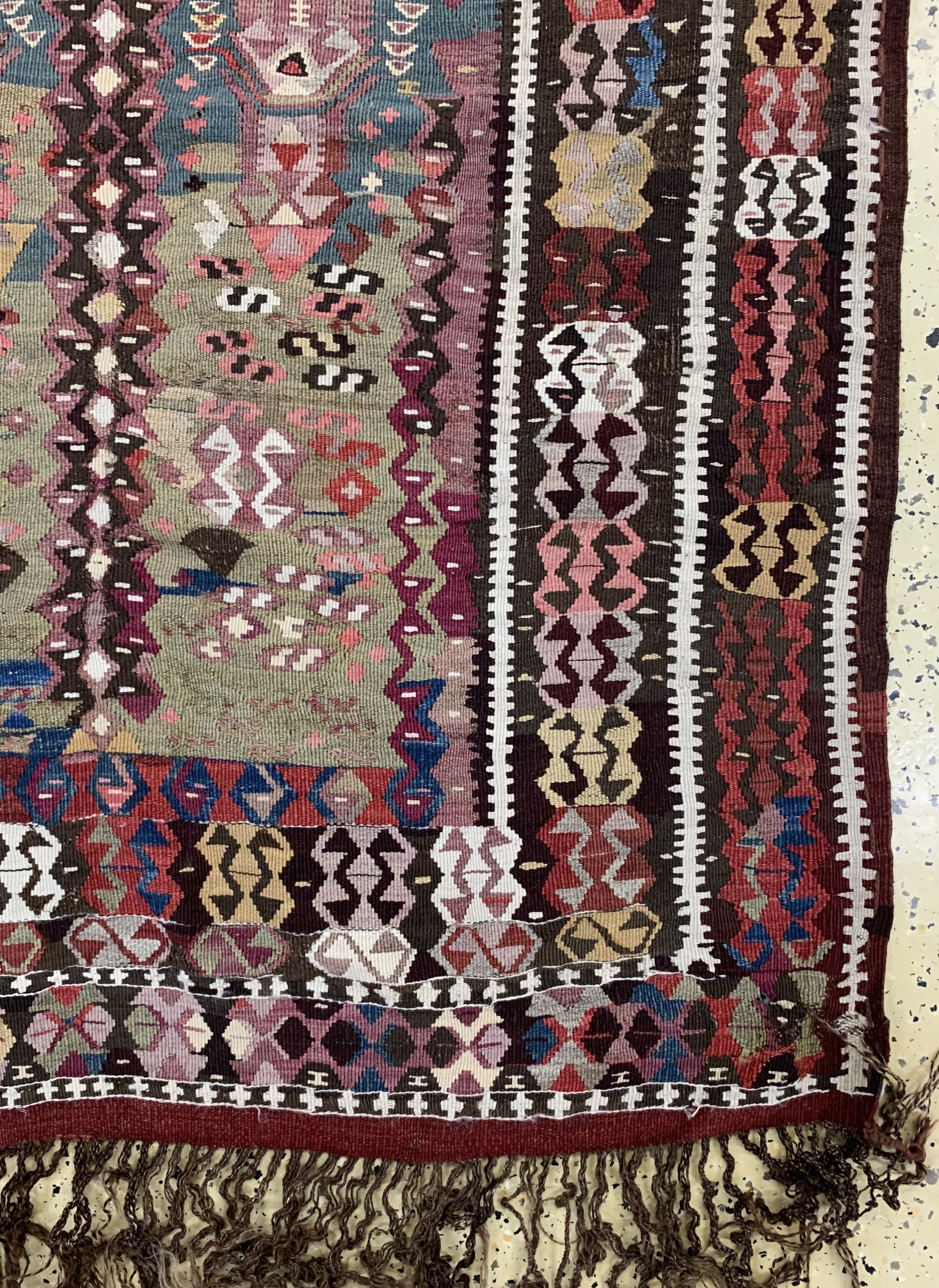 Detail a: Anatol"Gebetskelim", Türkei, Anfang 20.Jhd,Wolle auf Wolle, ca. 200 x 110 cm, EHZ: 4