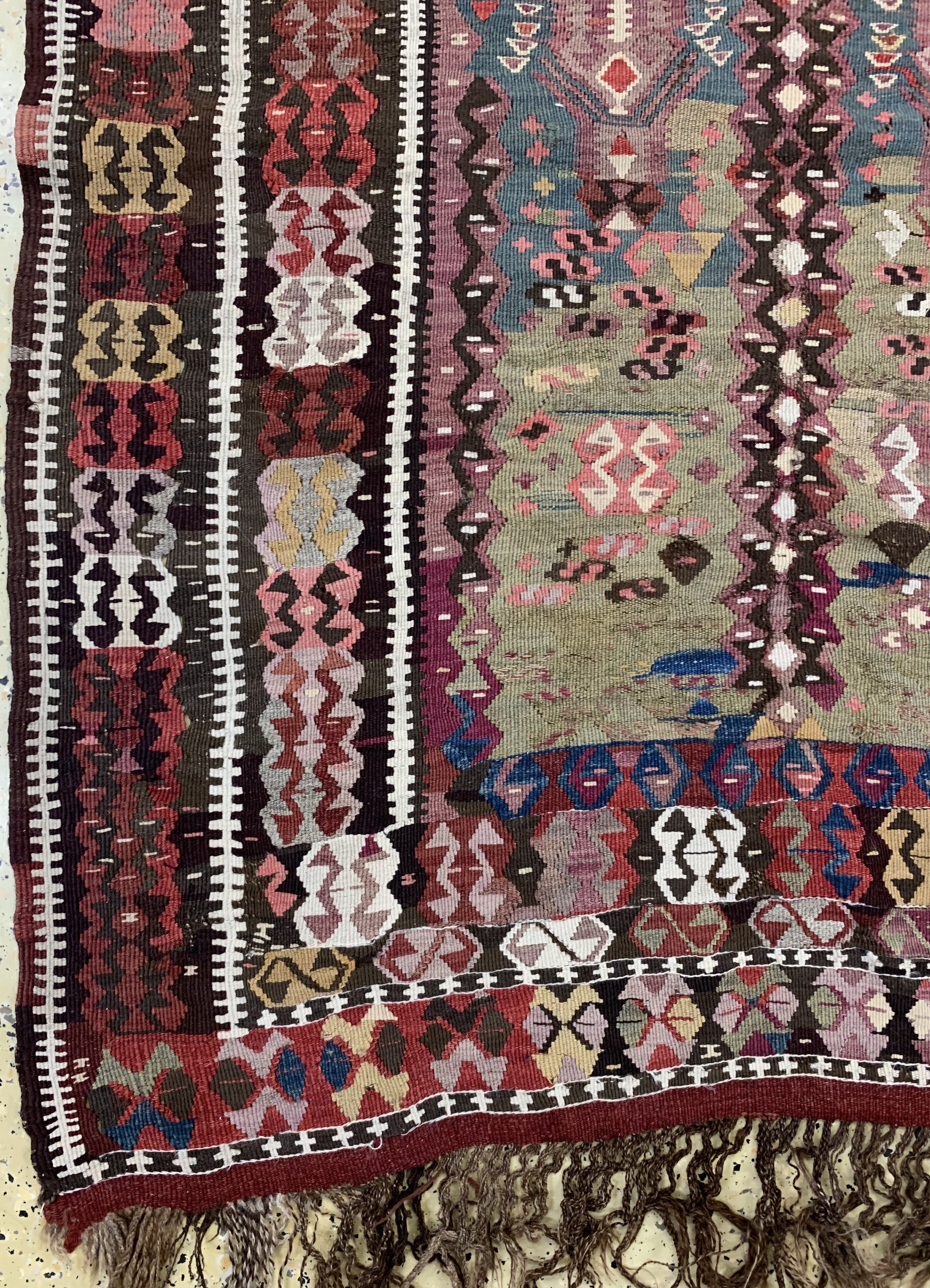 Detail b: Anatol"Gebetskelim", Türkei, Anfang 20.Jhd,Wolle auf Wolle, ca. 200 x 110 cm, EHZ: 4