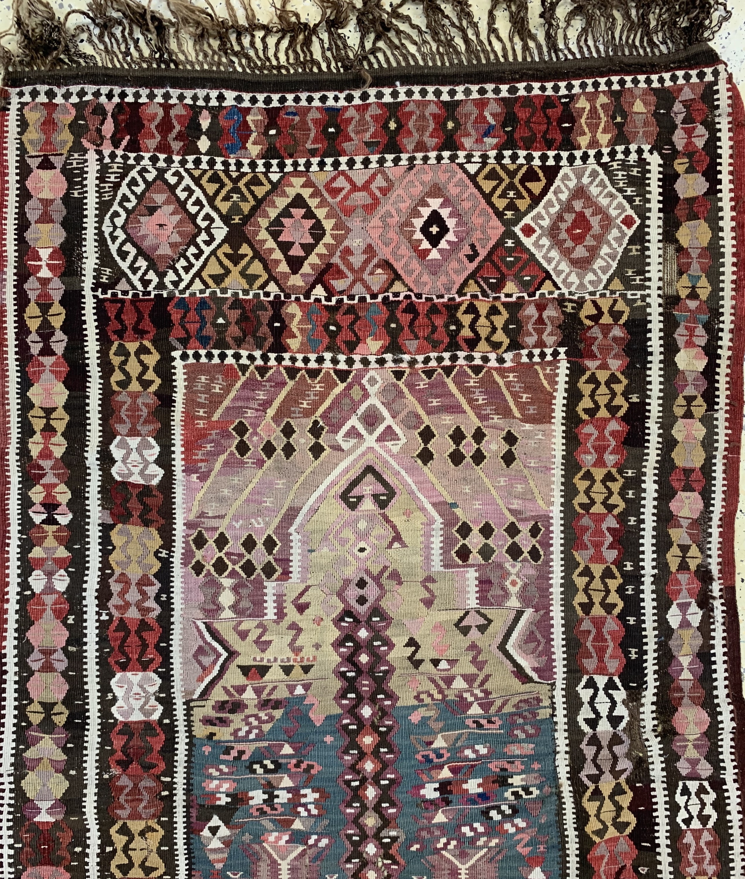Detail c: Anatol"Gebetskelim", Türkei, Anfang 20.Jhd,Wolle auf Wolle, ca. 200 x 110 cm, EHZ: 4