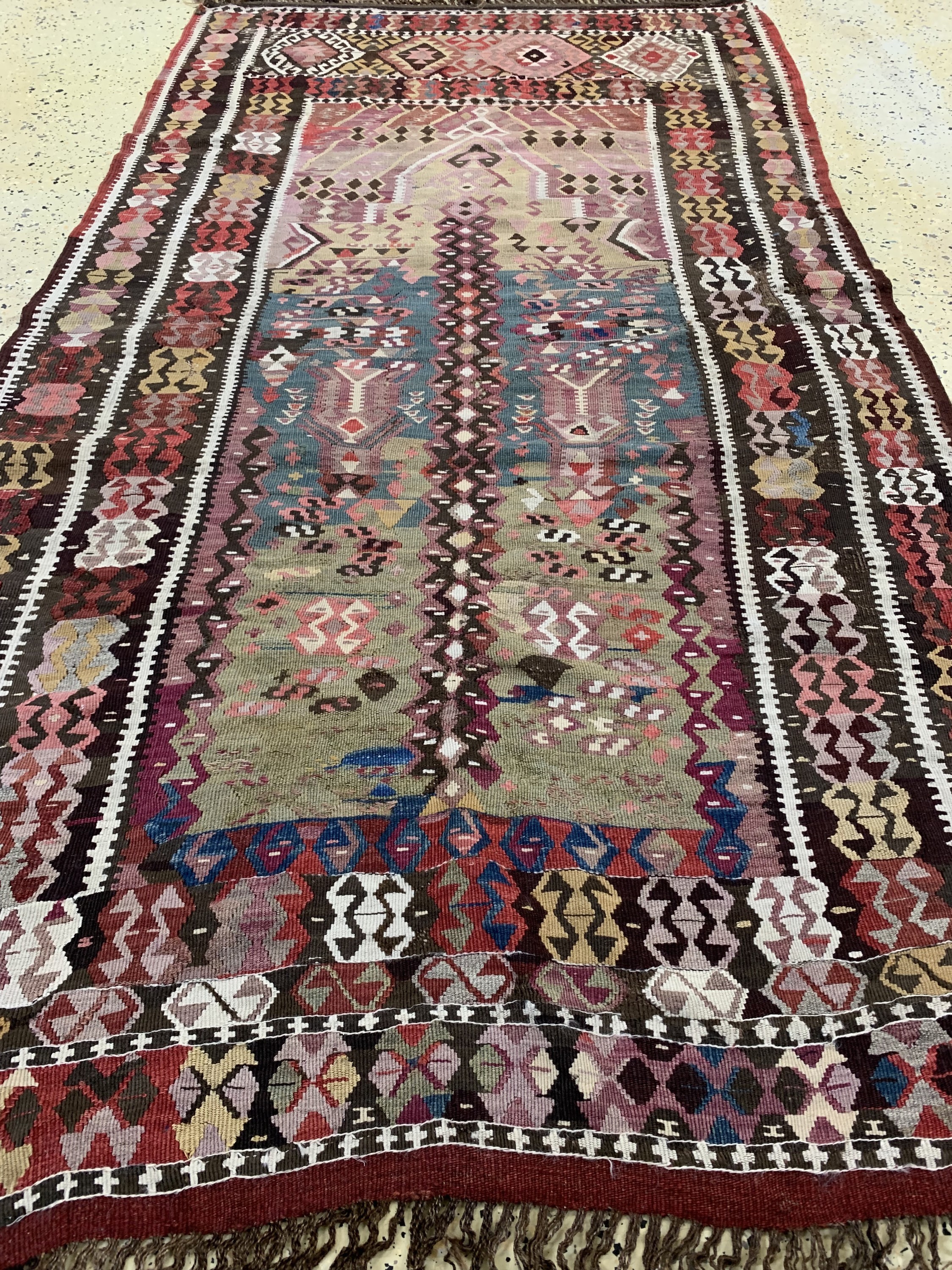 Detail d: Anatol"Gebetskelim", Türkei, Anfang 20.Jhd,Wolle auf Wolle, ca. 200 x 110 cm, EHZ: 4