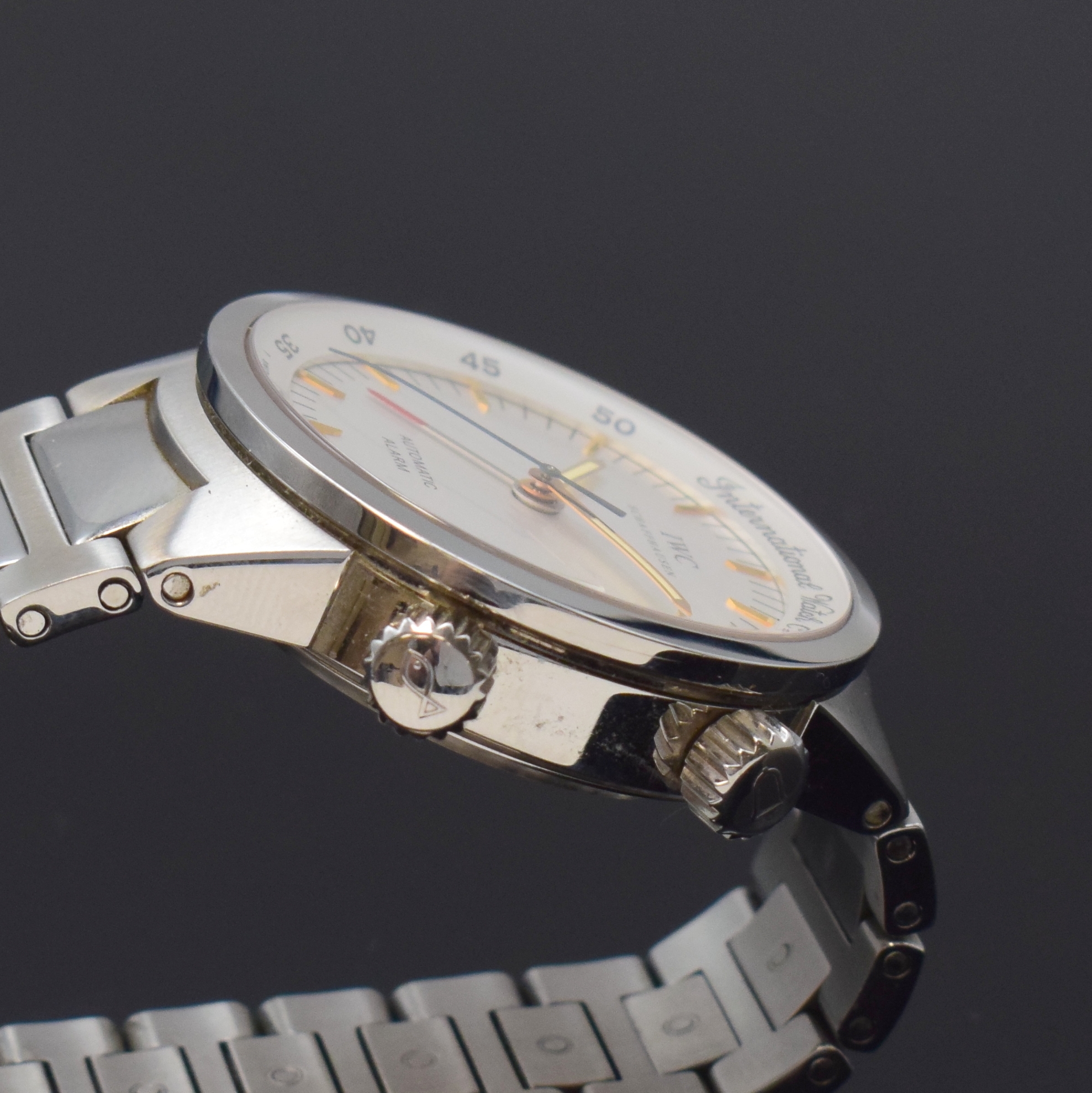 Detail c: IWC Armbandwecker Modell GST Referenz 3537, Automatik, Schweiz um 2003, Edelstahlgeh. inkl. Gliederband mit Sicherheitsfaltschl., bomb. Saphirglas, ...