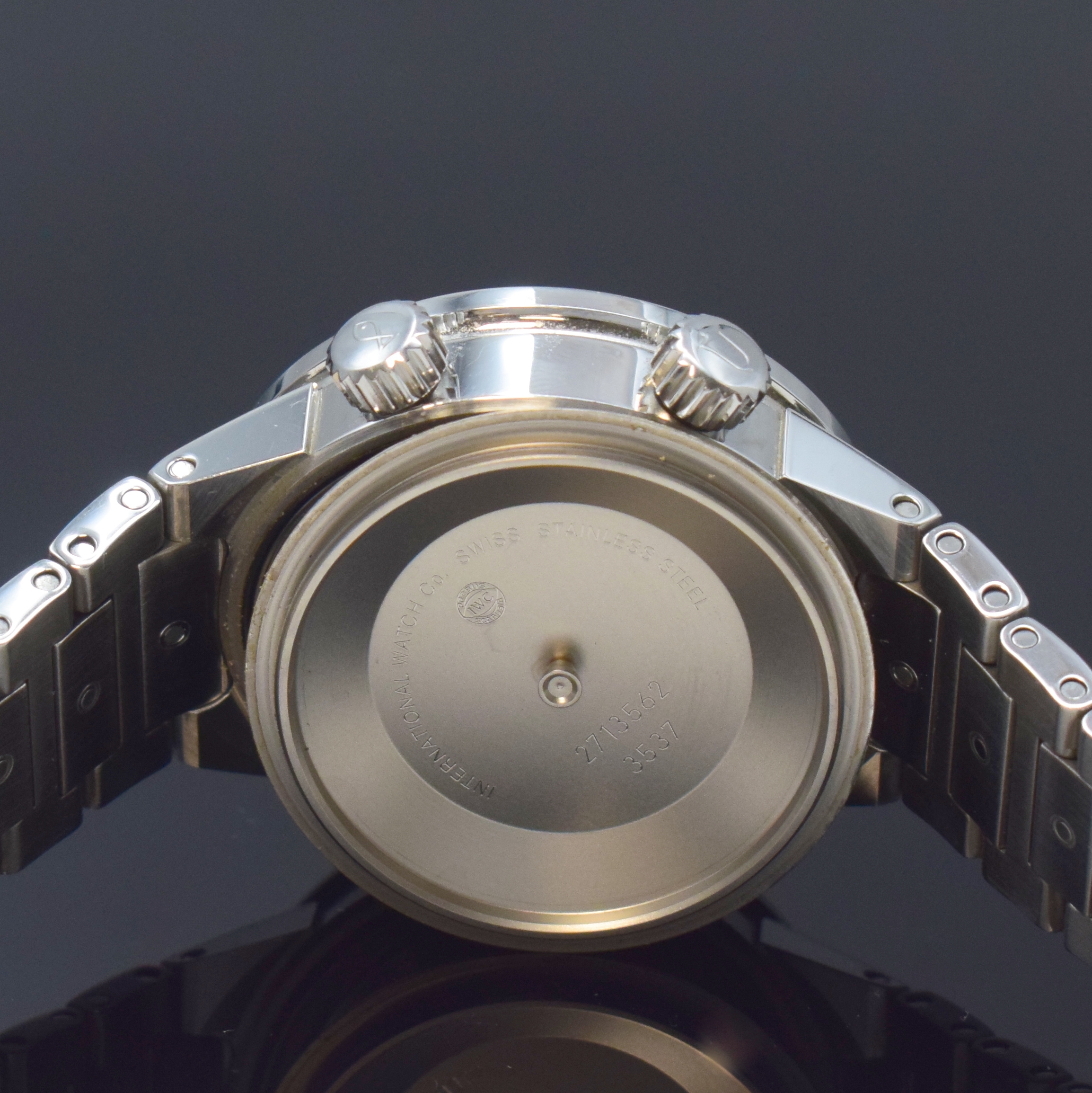 Detail g: IWC Armbandwecker Modell GST Referenz 3537, Automatik, Schweiz um 2003, Edelstahlgeh. inkl. Gliederband mit Sicherheitsfaltschl., bomb. Saphirglas, ...