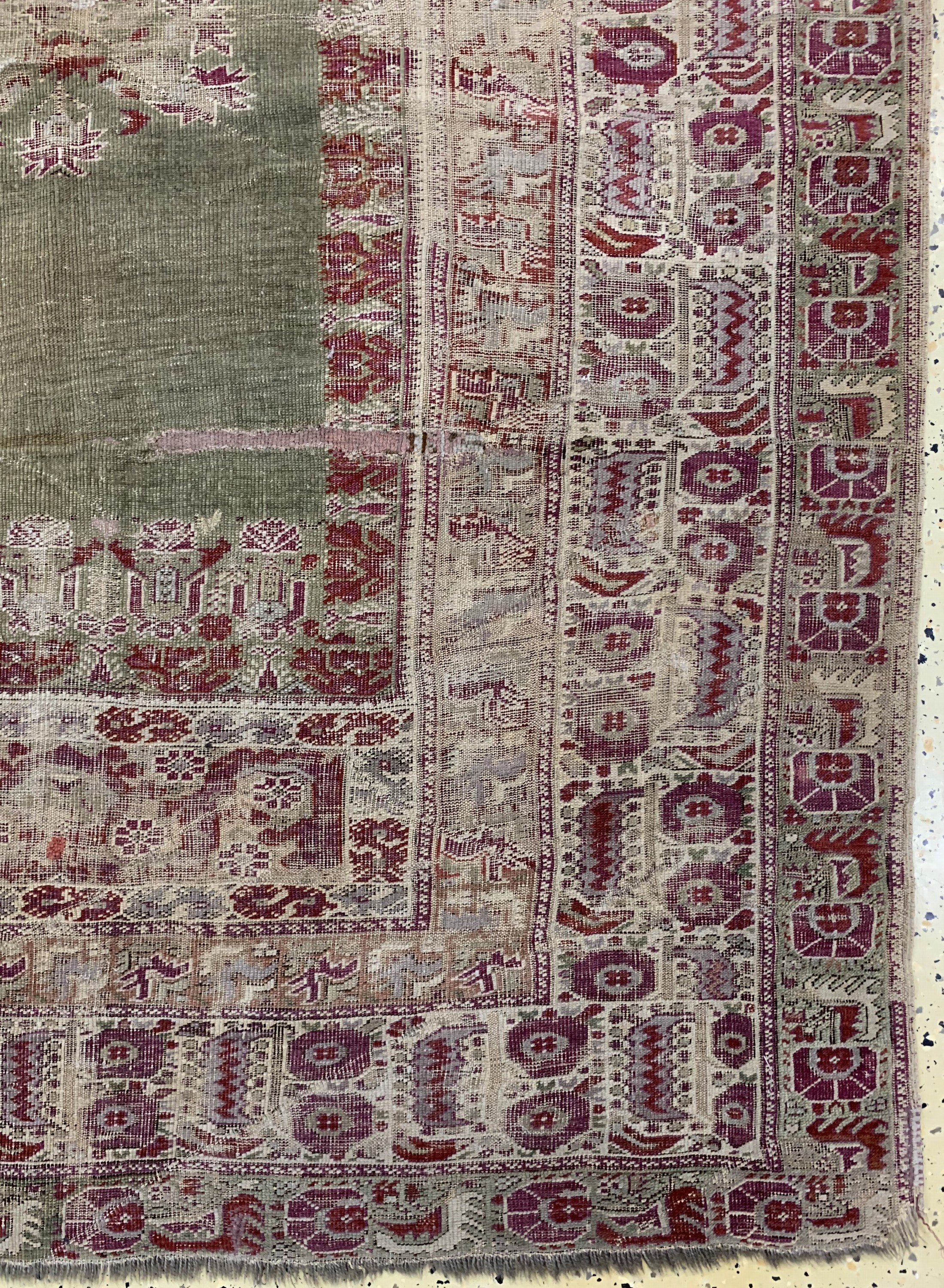 Detail a: Antiker Giordes, Türkei, 19.Jhd, Wolle auf Baumwolle, ca. 190 x 140 cm, EHZ: 4