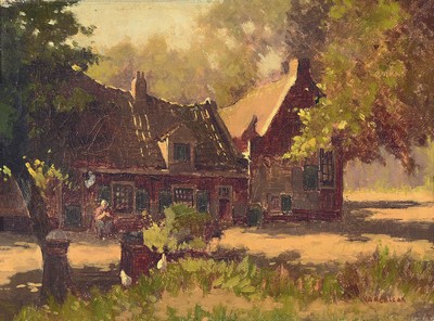 Image Gesina (Geesje) Mesdag van Calcar, 1850-1936, niederrheinisches Bauerngehöft hinter ...