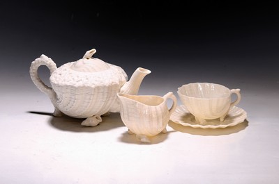 Image Tea service, Belleek, Fermanach Ireland, 1891 -1926, porcelain, all parts in shell shape, ...