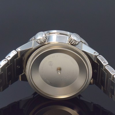 26796395g - IWC alarm wristwatch model GST reference 3537, self winding, Switzerland around 2003, stainless steel case including bracelet with deployant clasp, sapphire crystal, screwed down case back, calibre 1.917, 22 jewels, adjusted in 5 positions, fausses cotes decoration, separate crowns, diameter approx. 40 mm, length approx. 19 cm, original box, condition 2, property of a collector