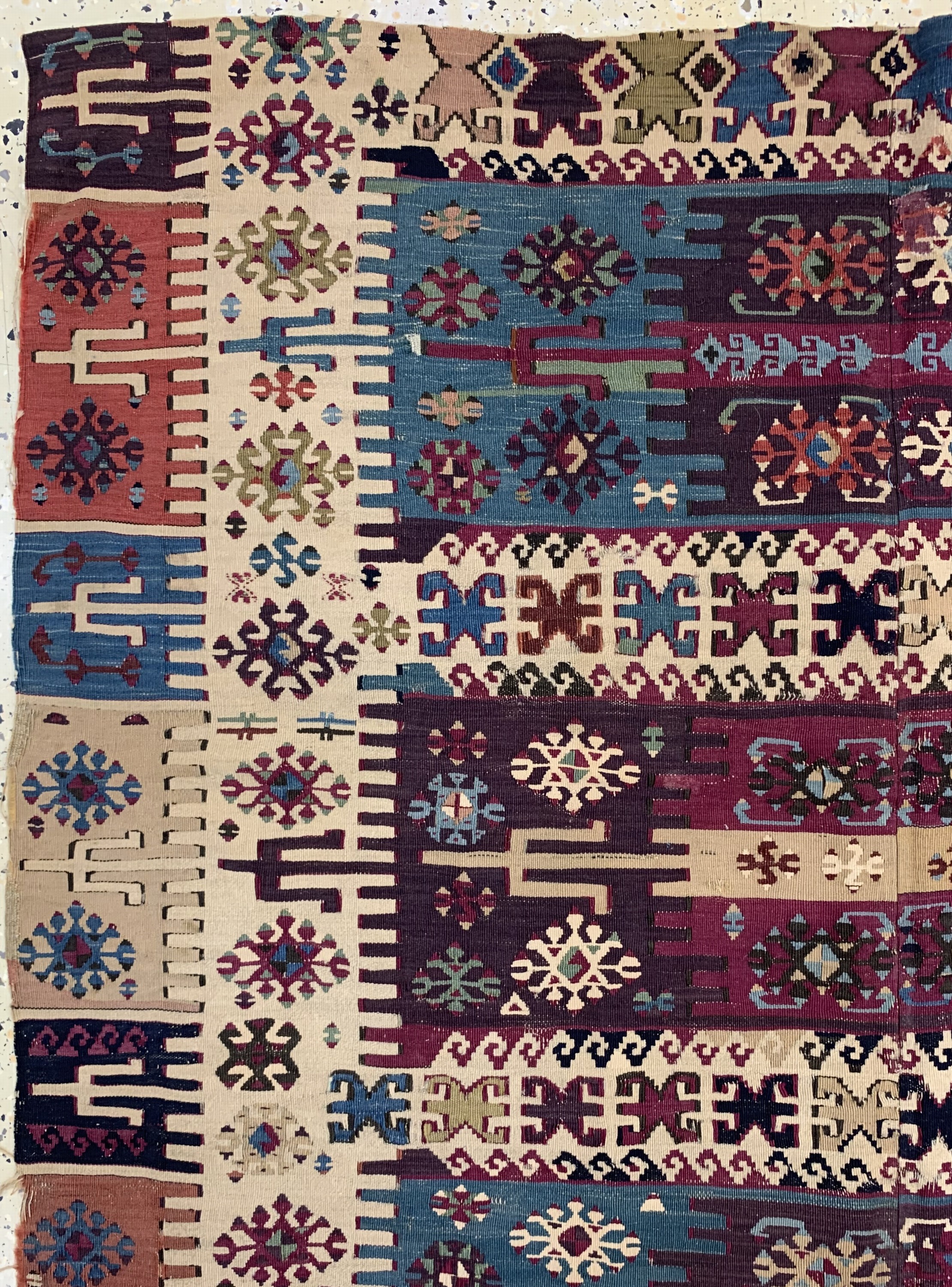 Detail d: Konya Kelim Fragment, Türkei, 19.Jhd, Wolleauf Wolle, ca. 225 x 135 cm, EHZ: 3