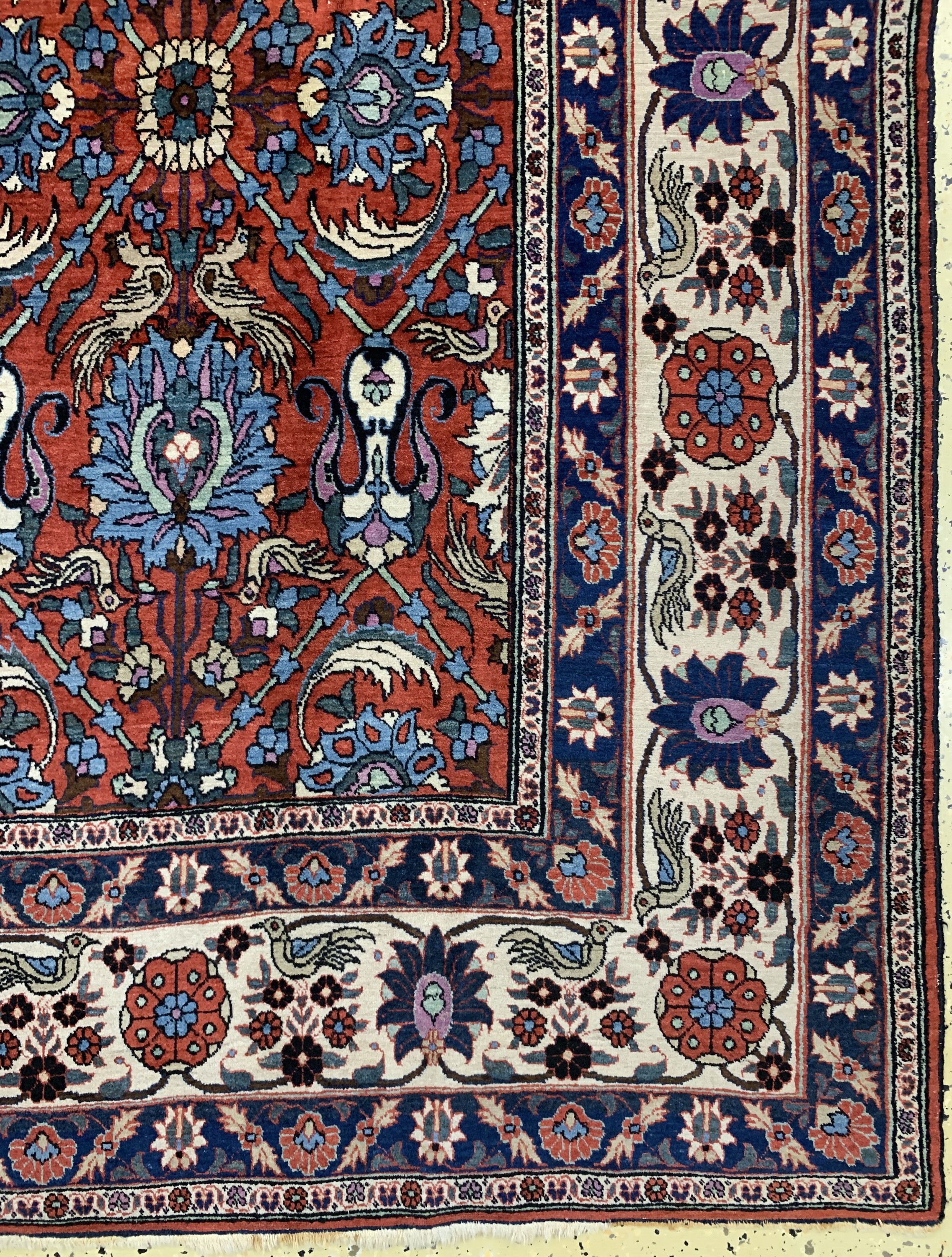 Detail a: Weramin alt, Persien, Mitte 20.Jhd, Wolle auf Baumwolle, ca. 325 x 202 cm, EHZ: 2-3
