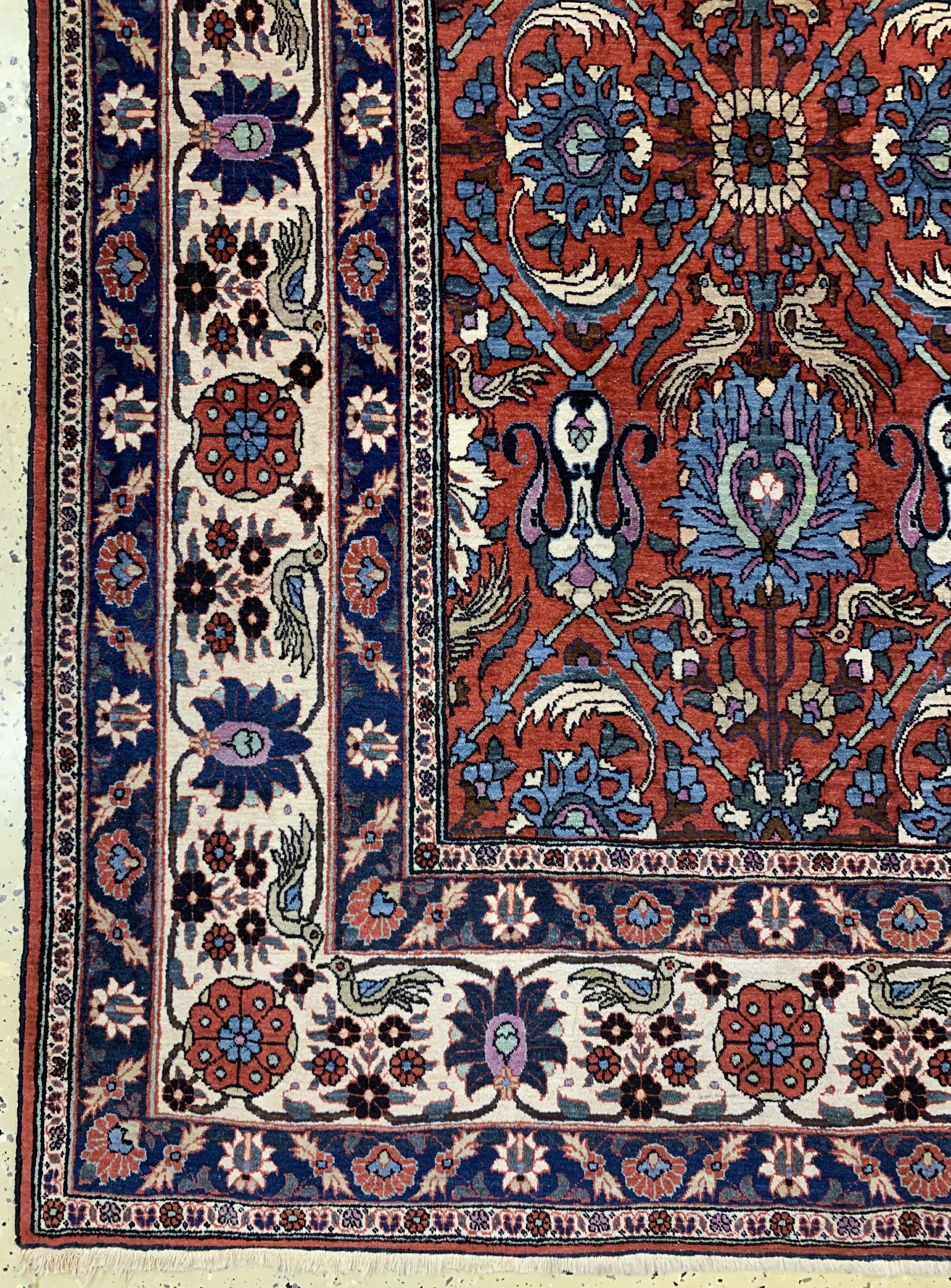 Detail b: Weramin alt, Persien, Mitte 20.Jhd, Wolle auf Baumwolle, ca. 325 x 202 cm, EHZ: 2-3