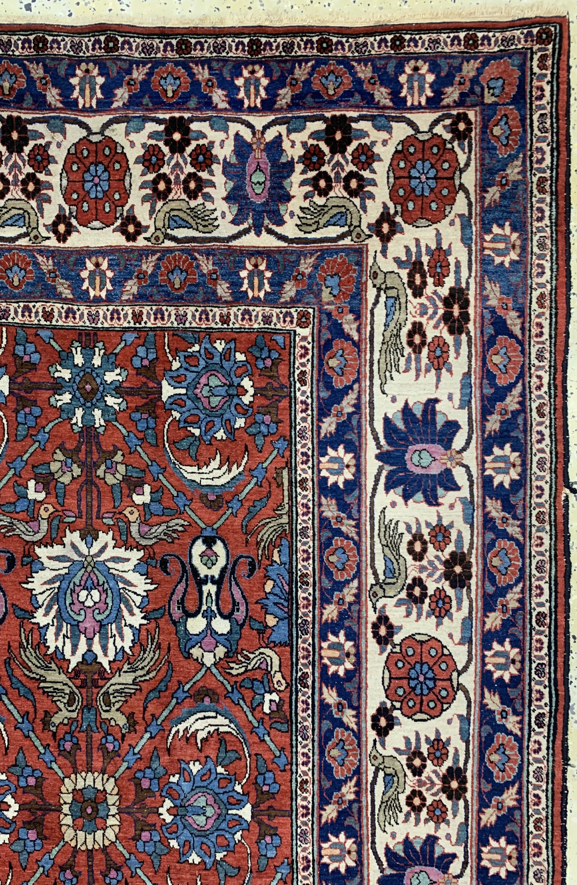 Detail e: Weramin alt, Persien, Mitte 20.Jhd, Wolle auf Baumwolle, ca. 325 x 202 cm, EHZ: 2-3