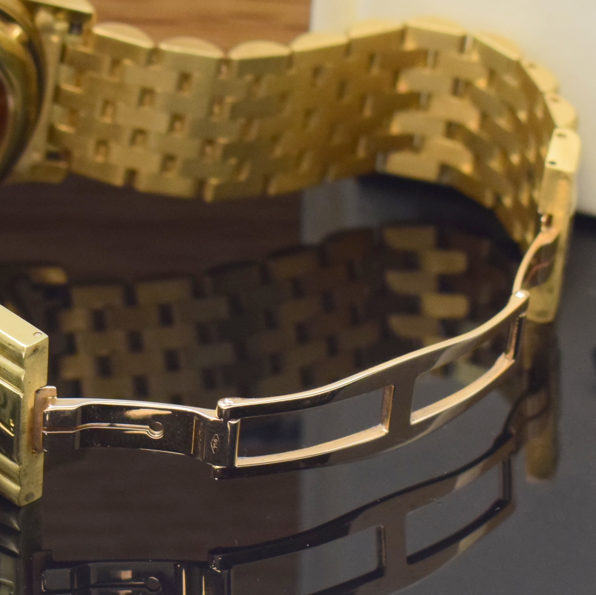 Detail c: TUTIMA seltene Herrenarmbanduhr "Fliegerchronograph 1941" in GG 750/000 Referenz 753-02, Handaufzug Deutschland/ Schweiz um 2000, beids. ...