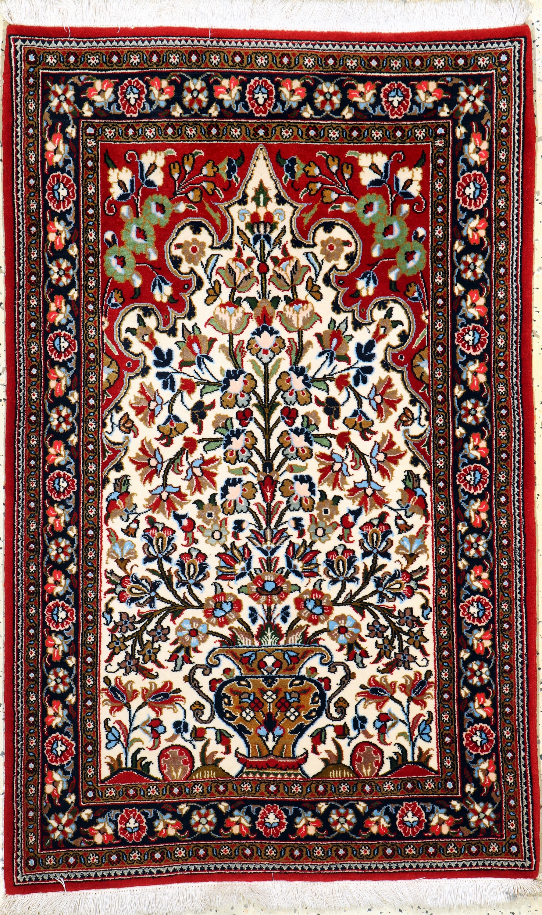 Ghom Kork, Persien, ca. 30 Jahre, Korkwolleauf Baumwolle, ca. 130 x 82 cm, EHZ: 1-2