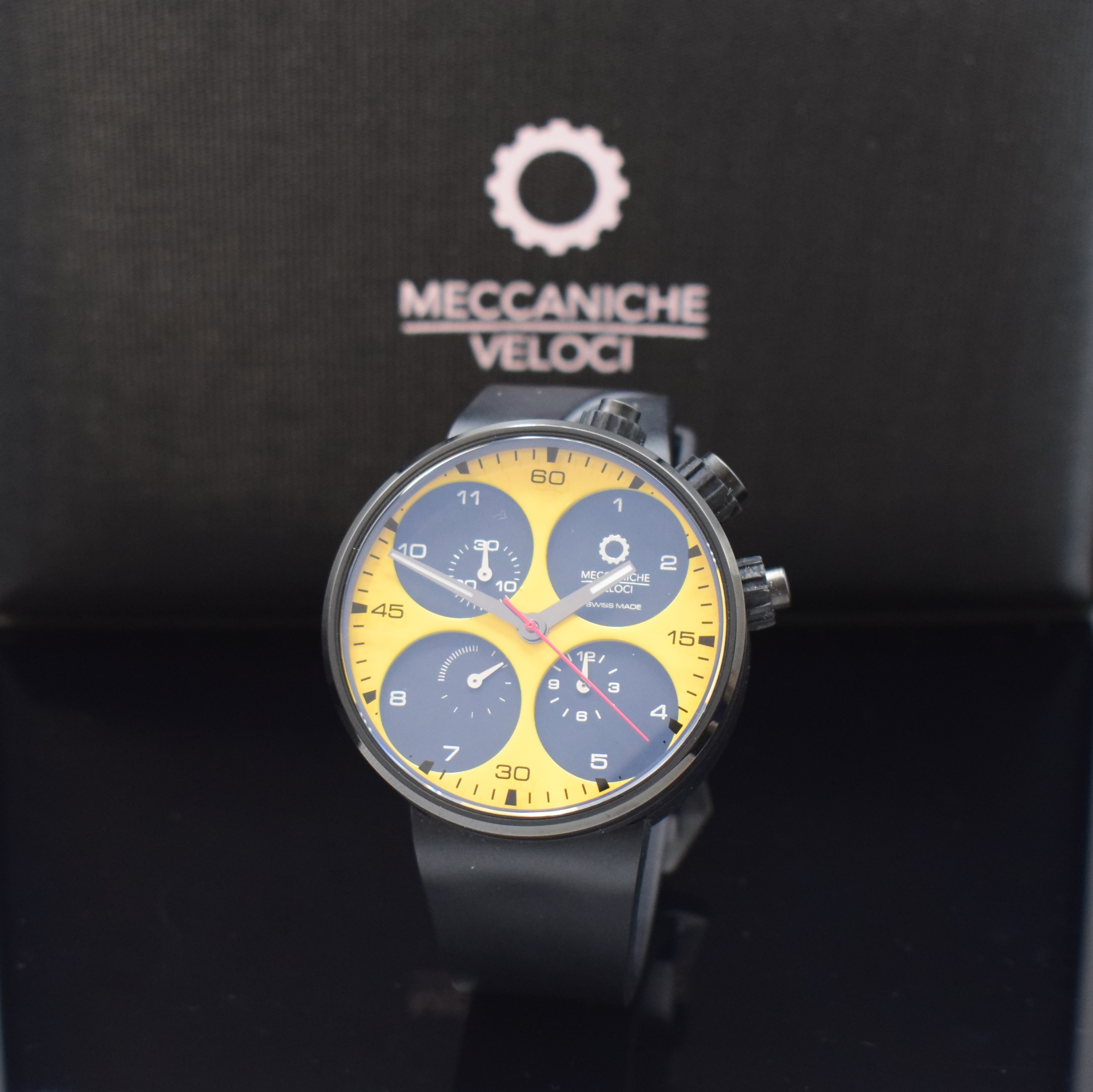 MECCANICHE VELOCI auf 250 Stück limitierter Armbandchronograph, Automatik, Schweiz/Italien um 2010, geschw. Titangeh. inkl. orig. Kautschukband m. ...