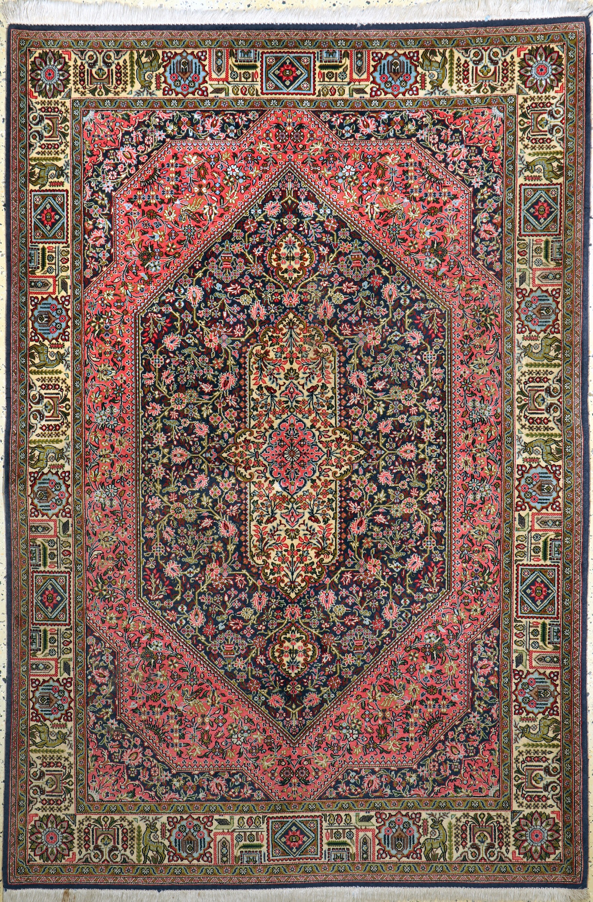 Ghom Kork, Persien, ca. 30 Jahre, Korkwolleauf Baumwolle, ca. 209 x 142 cm, EHZ: 2