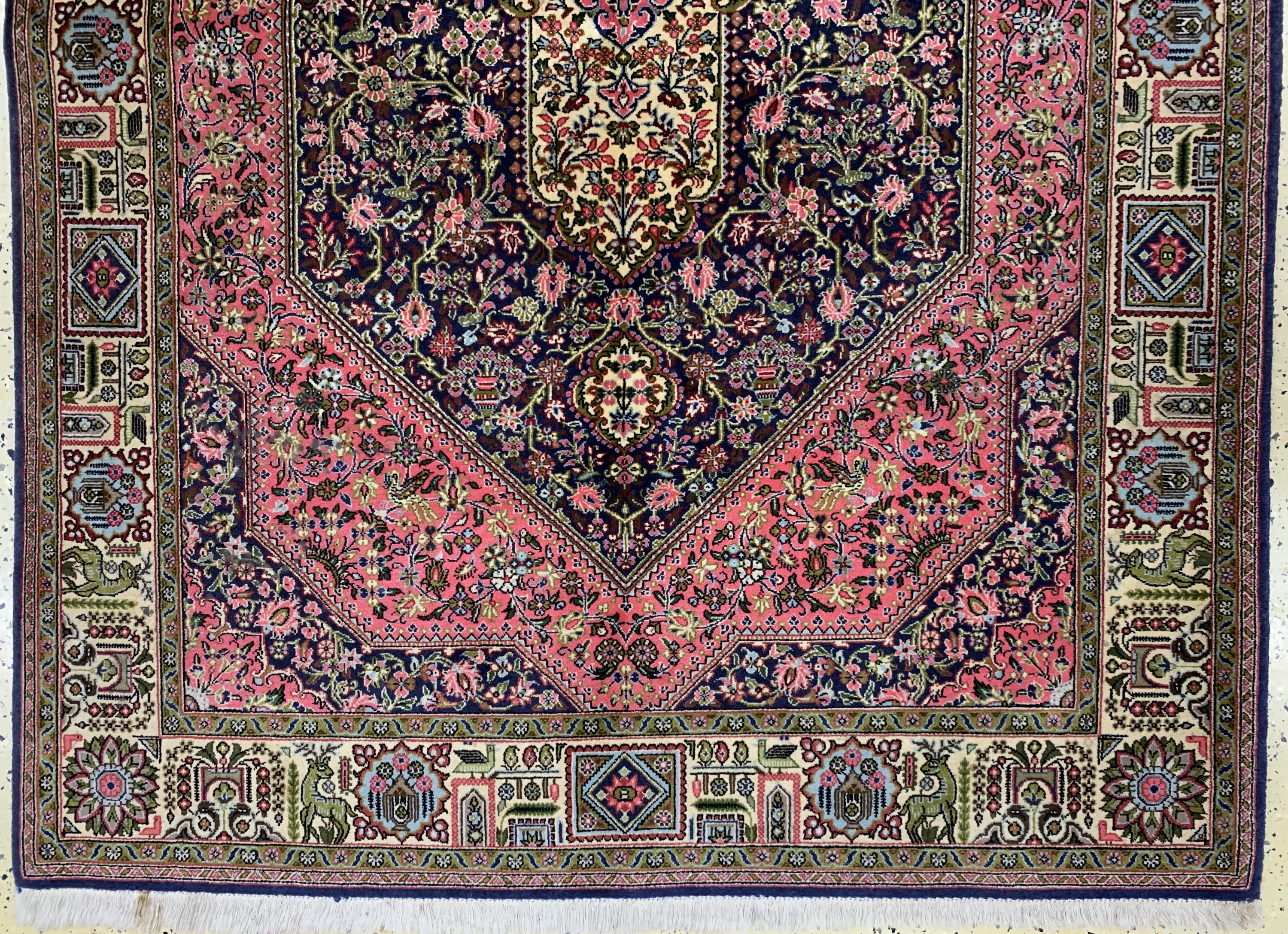 Detail b: Ghom Kork, Persien, ca. 30 Jahre, Korkwolleauf Baumwolle, ca. 209 x 142 cm, EHZ: 2