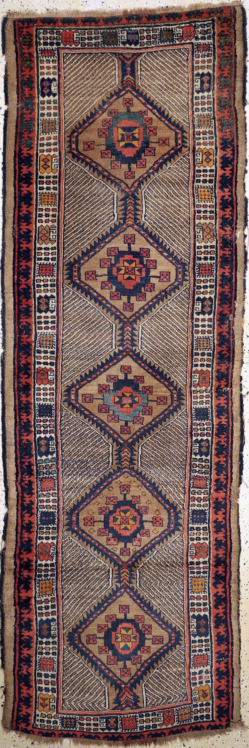 Meschgin antik, Persien, 19.Jhd, Wolle auf Wolle, ca. 290 x 98 cm, EHZ: 4