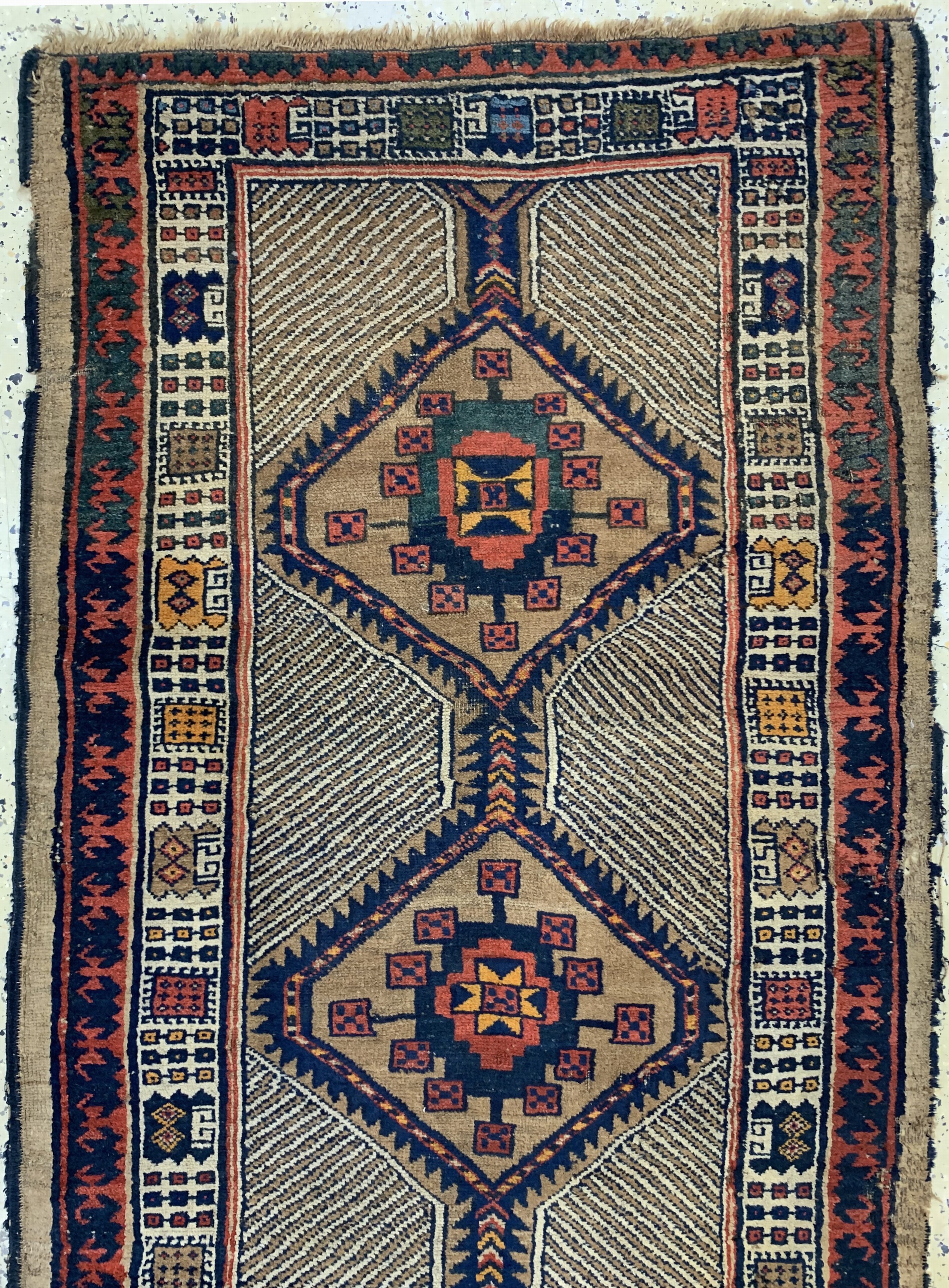 Detail a: Meschgin antik, Persien, 19.Jhd, Wolle auf Wolle, ca. 290 x 98 cm, EHZ: 4