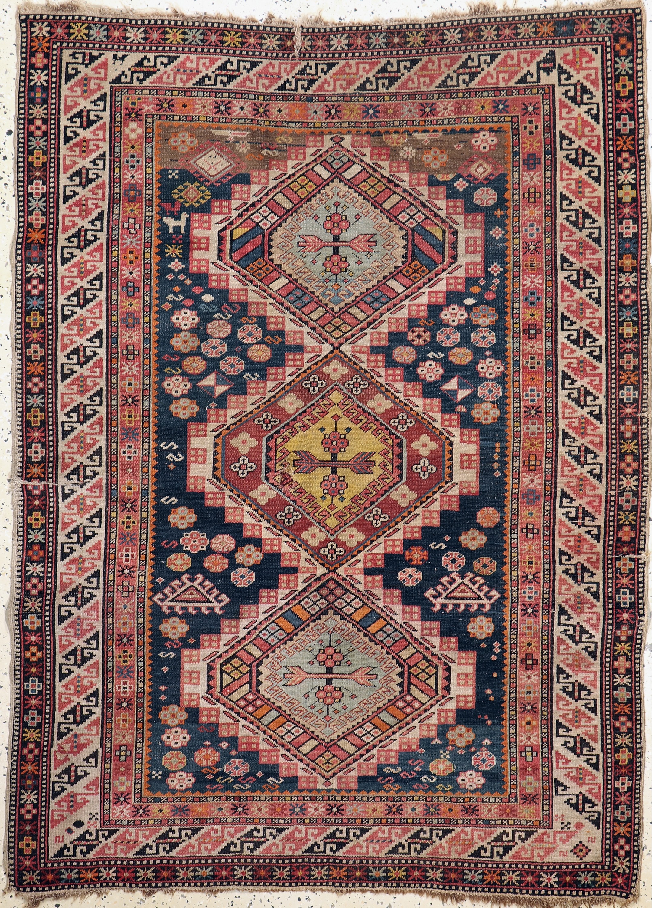 Antiker Kazak, Kaukasus, 19.Jhd, Wolle auf Wolle, ca. 165 x 122 cm, EHZ: 4