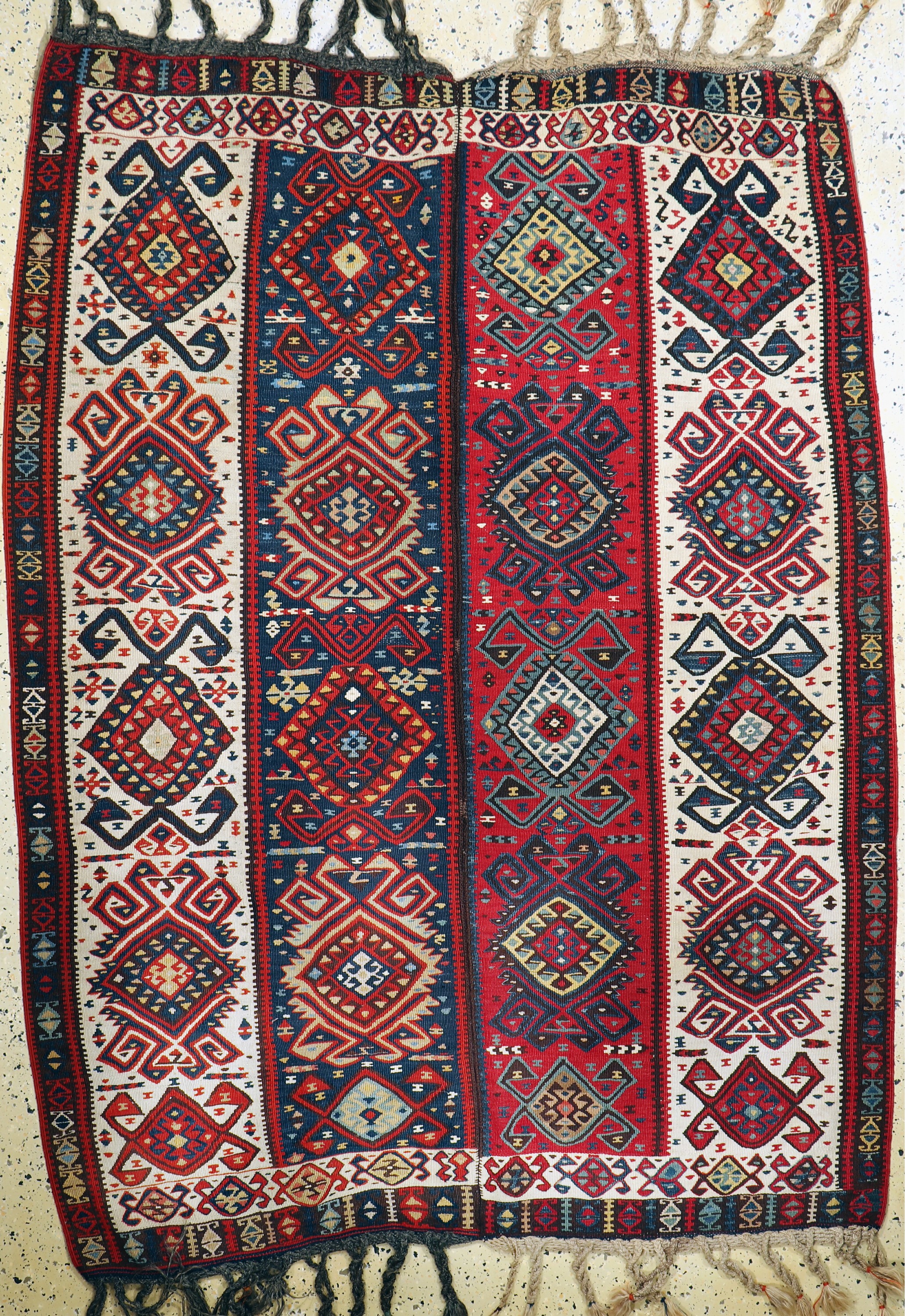 Malatya Kelim(2 Bahnig), Türkei, um 1920/1930, Wolle auf Wolle, ca. 205 x 152 cm, EHZ: 2