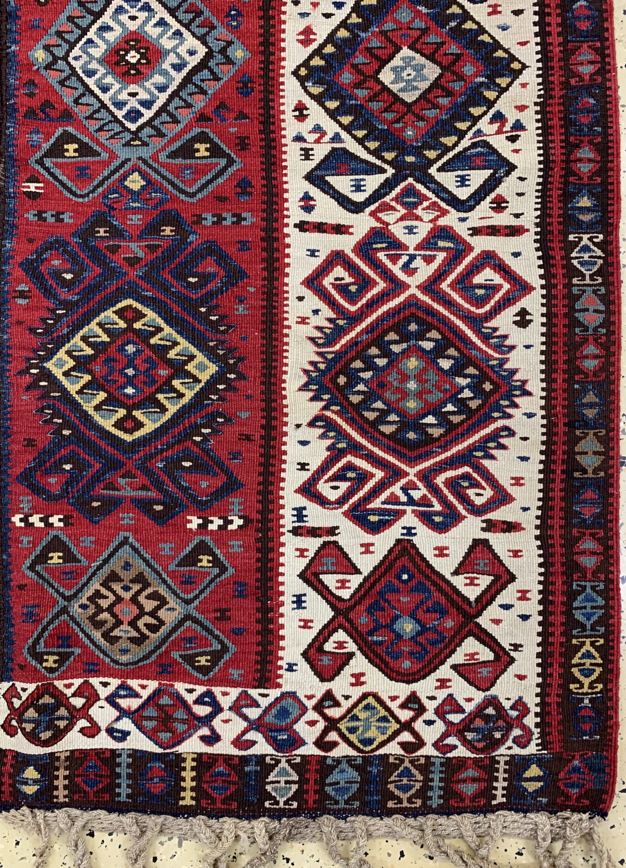 Detail a: Malatya Kelim(2 Bahnig), Türkei, um 1920/1930, Wolle auf Wolle, ca. 205 x 152 cm, EHZ: 2