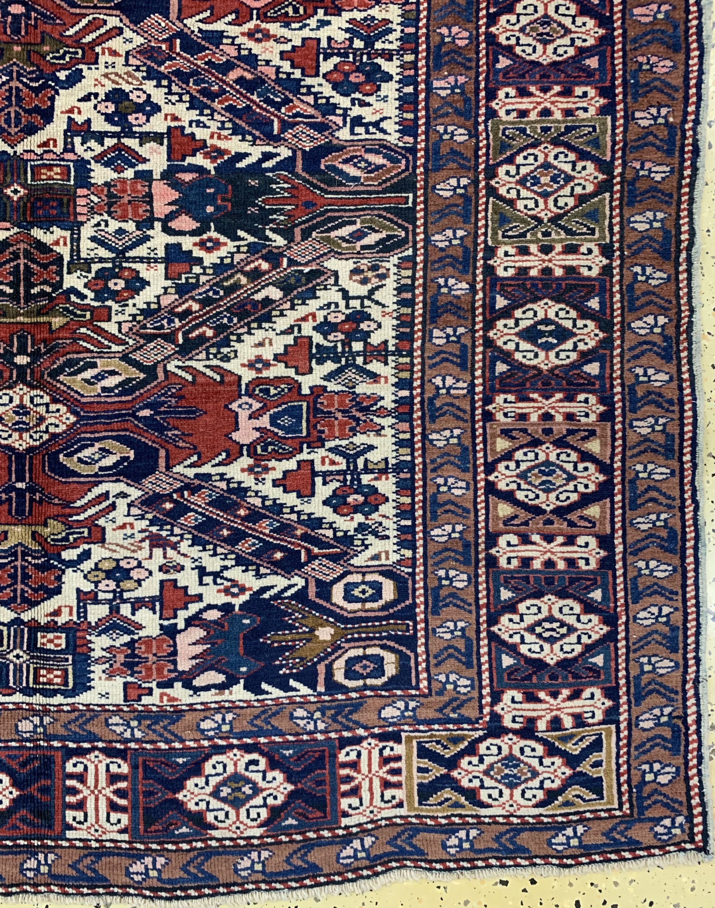 Detail a: Seychur alt, Kaukasus, um 1920/1930, Wolle auf Wolle, ca. 186 x 133 cm, EHZ: 2-3