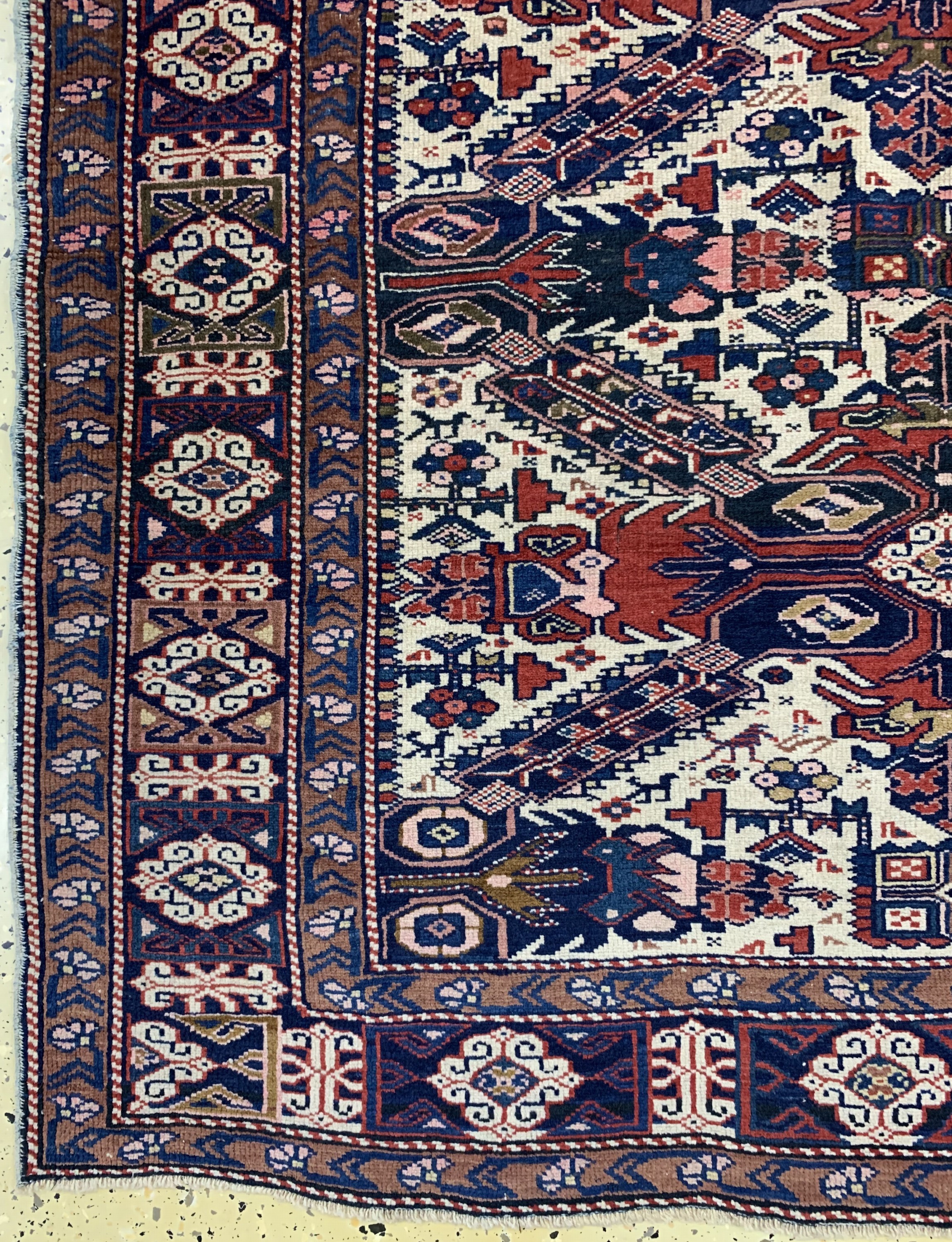 Detail b: Seychur alt, Kaukasus, um 1920/1930, Wolle auf Wolle, ca. 186 x 133 cm, EHZ: 2-3