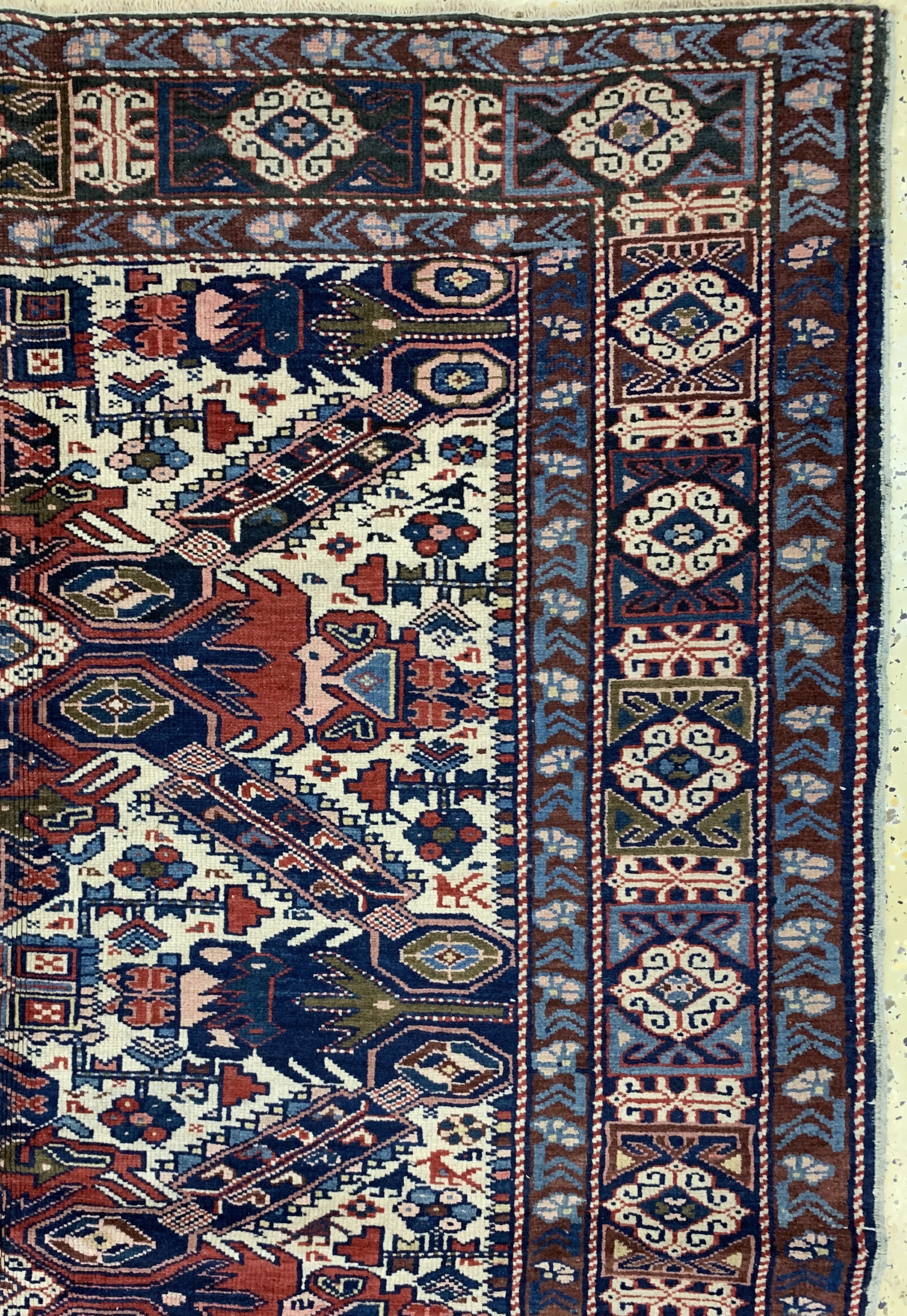 Detail d: Seychur alt, Kaukasus, um 1920/1930, Wolle auf Wolle, ca. 186 x 133 cm, EHZ: 2-3