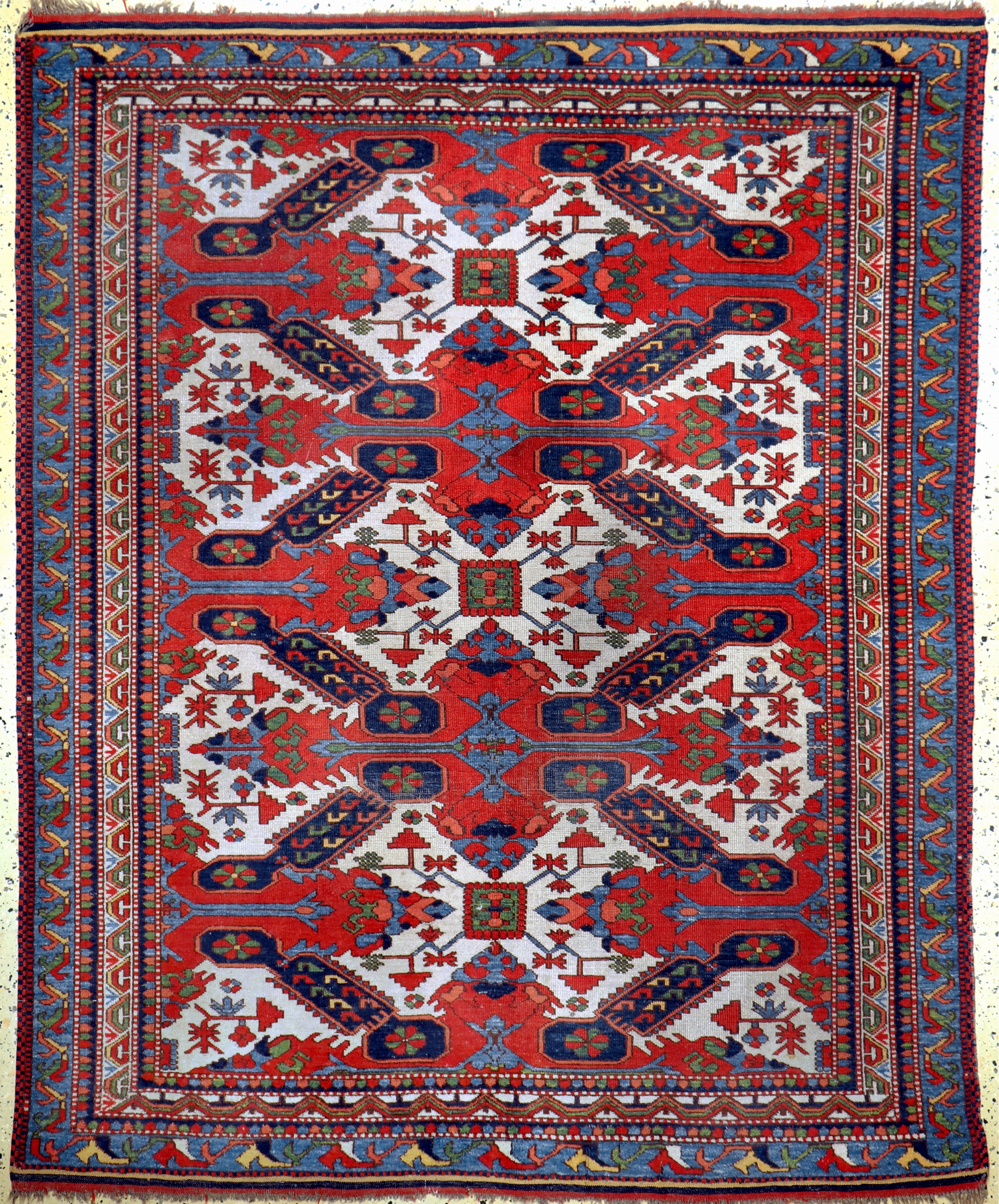 Kazak stil"Seychur", Türkei, ca. 50 Jahre, Wolle auf Wolle, ca. 200 x 160 cm, EHZ: 2-3