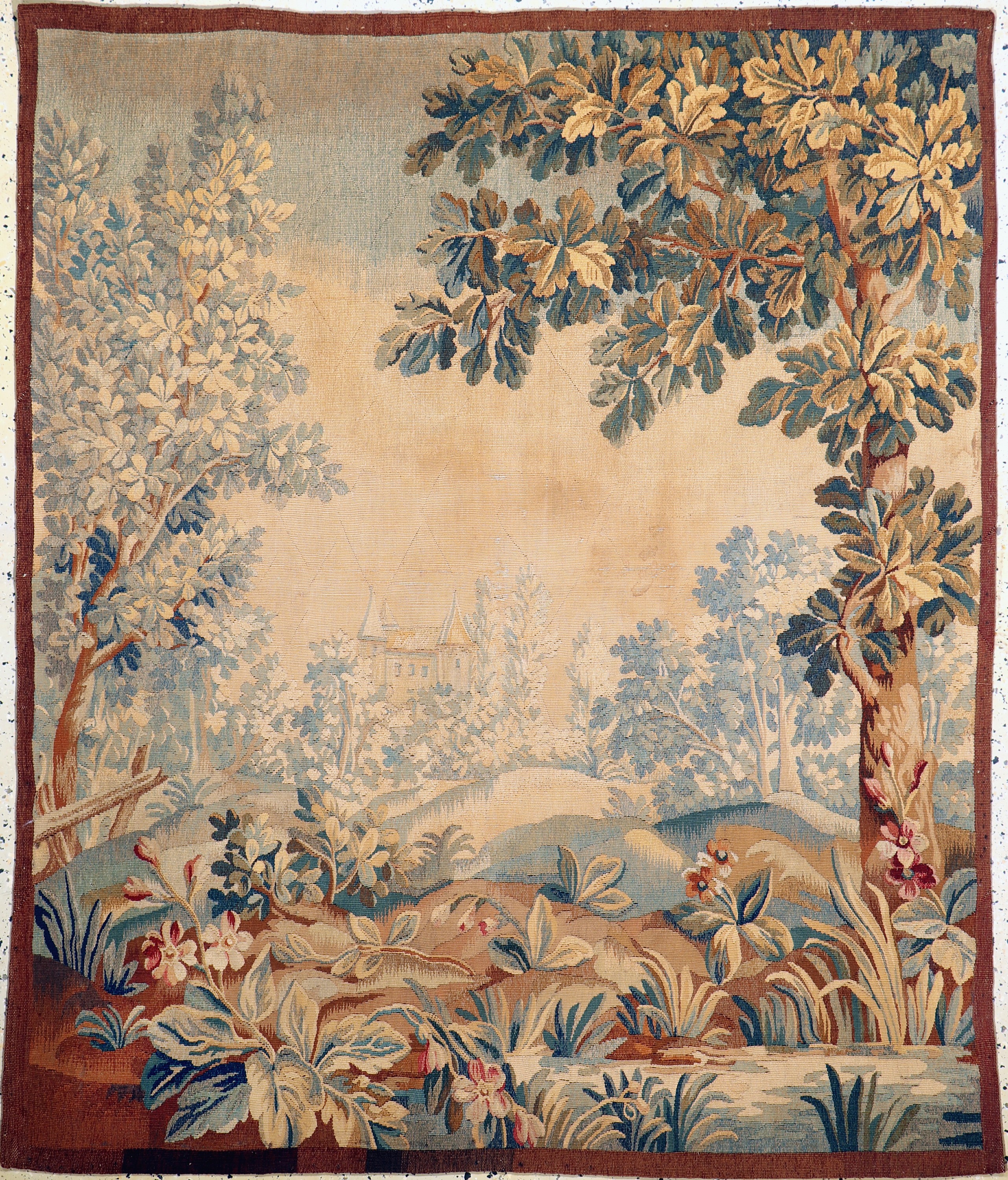 Tapisserie antik, Flandern, um 1900, Wolle auf Baumwolle, ca. 180 x 152 cm, Reinigungsbedürftig, EHZ: 2