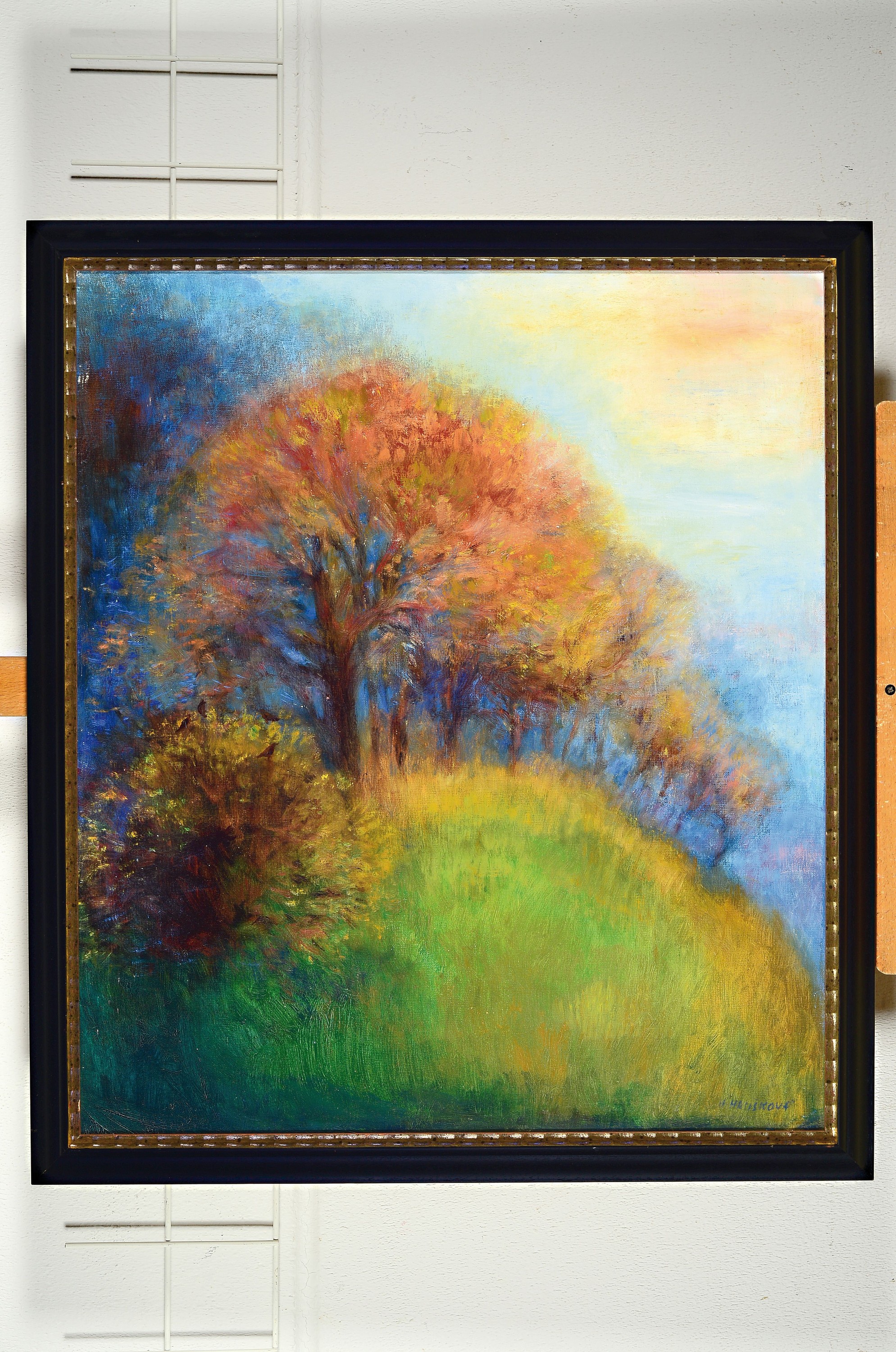 Detail k: Helena Hruskova, geb. 1955 Tschechien, Herbstliche Baumreihe am Wiesenrand, Öl/Lwd, rechts unten signiert, ca. 75x65cm, Rahmen ca.83x73cm