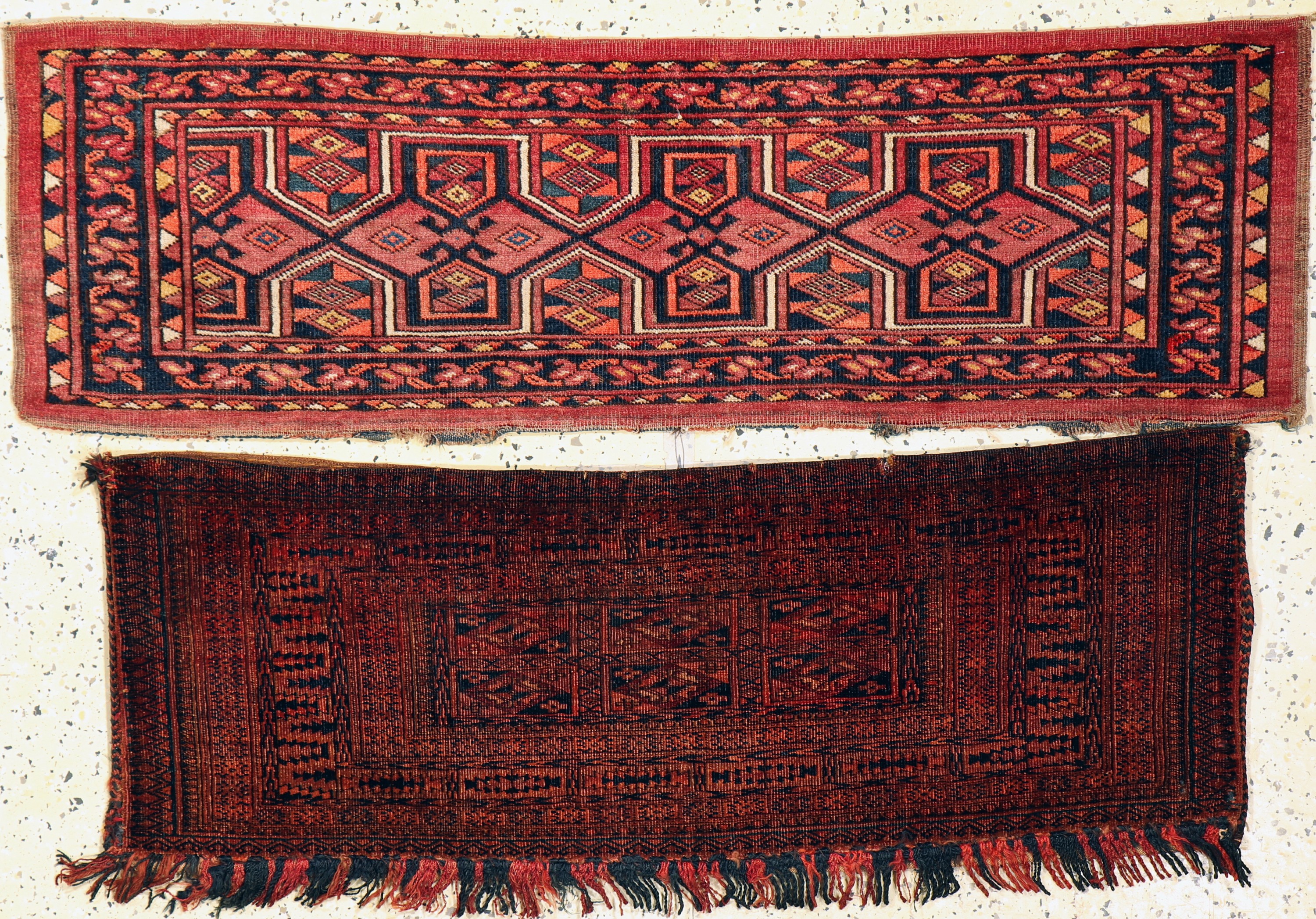 2 lot Torba, Turkmenistan, um 1920, Wolle auf Wolle, ca. 123 x 40 cm, EHZ: 3