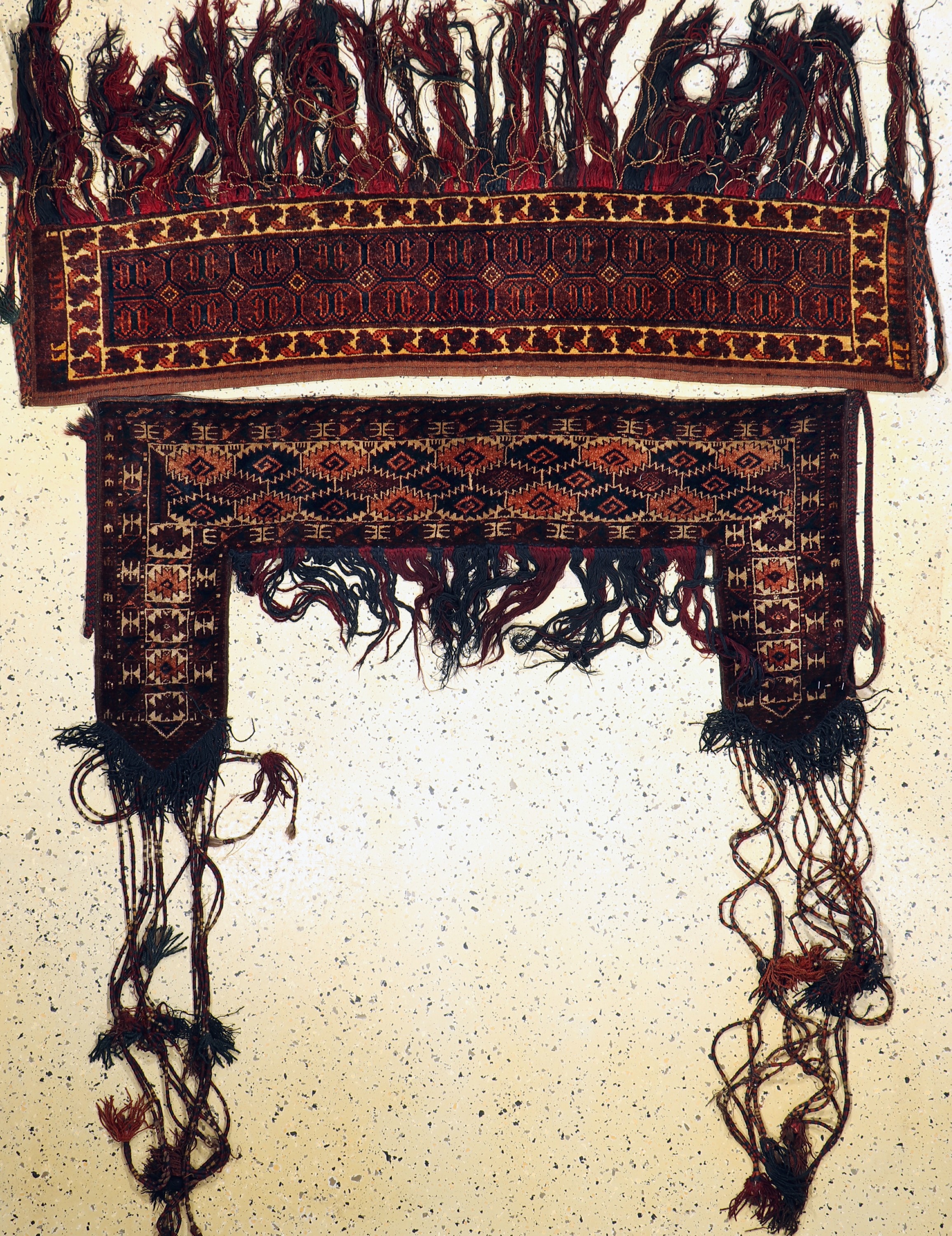 2 lot Wandbehang (Kapunuk), Turkmenistan, um 1910/20, Wolle auf Wolle, ca. 120 x 40 cm, EHZ: 2
